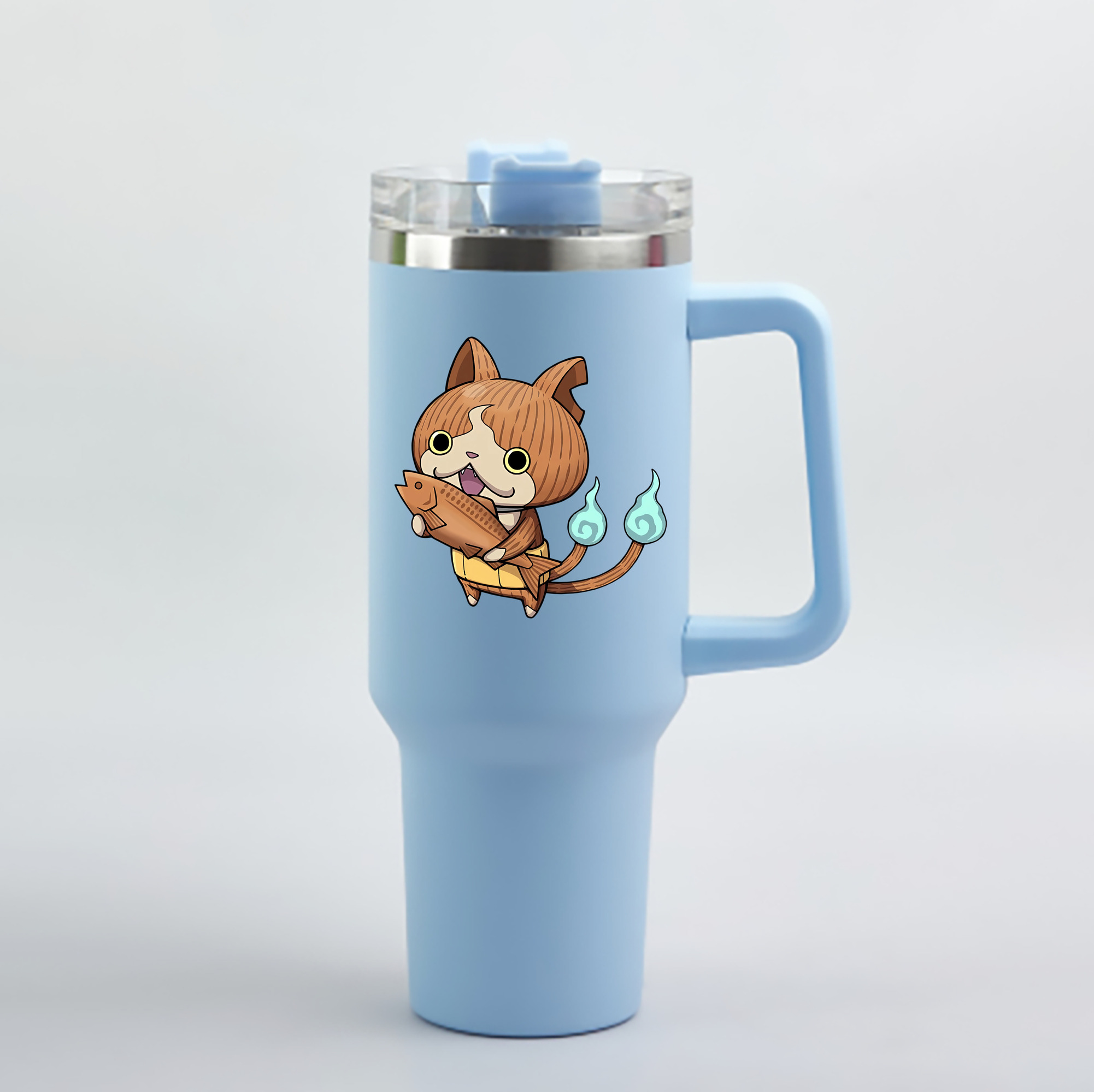（画像用） 妖怪ウォッチ Yo-kai Watch 1200mL車用タンブラー - クリスタルステッカー（プラスチックストロー付き）