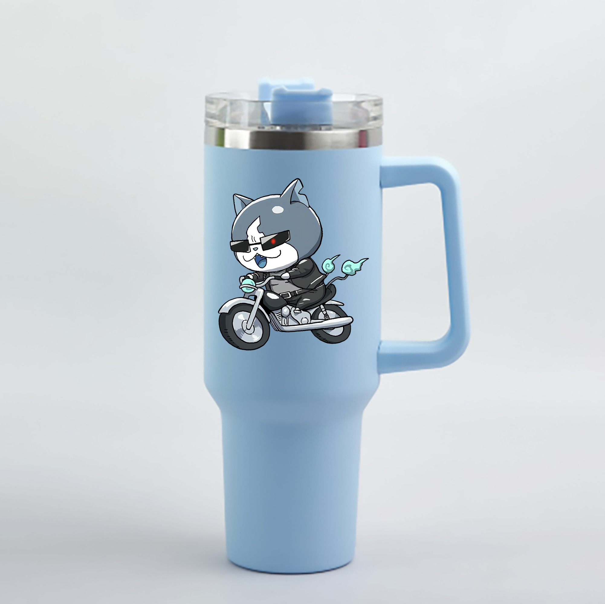 （画像用） 妖怪ウォッチ Yo-kai Watch 1200mL車用タンブラー - クリスタルステッカー（プラスチックストロー付き）