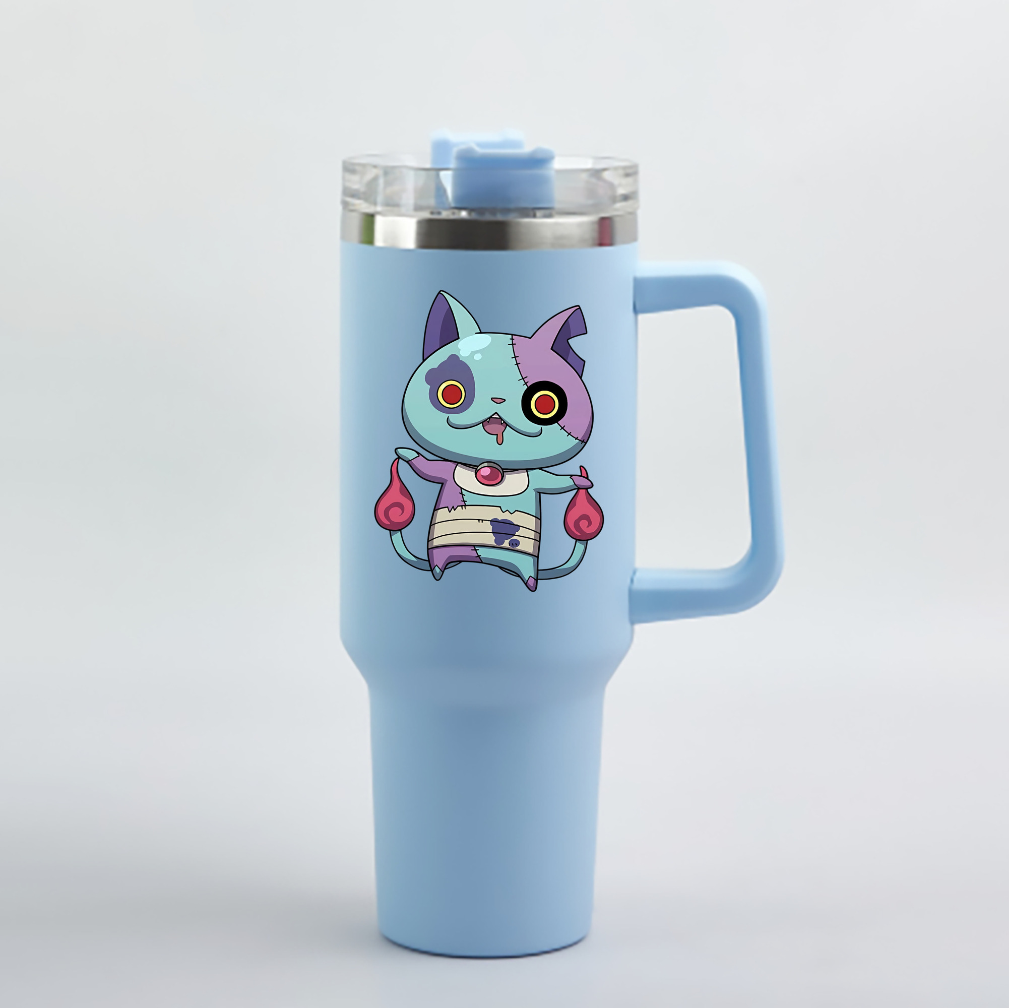 （画像用） 妖怪ウォッチ Yo-kai Watch 1200mL車用タンブラー - クリスタルステッカー（プラスチックストロー付き）
