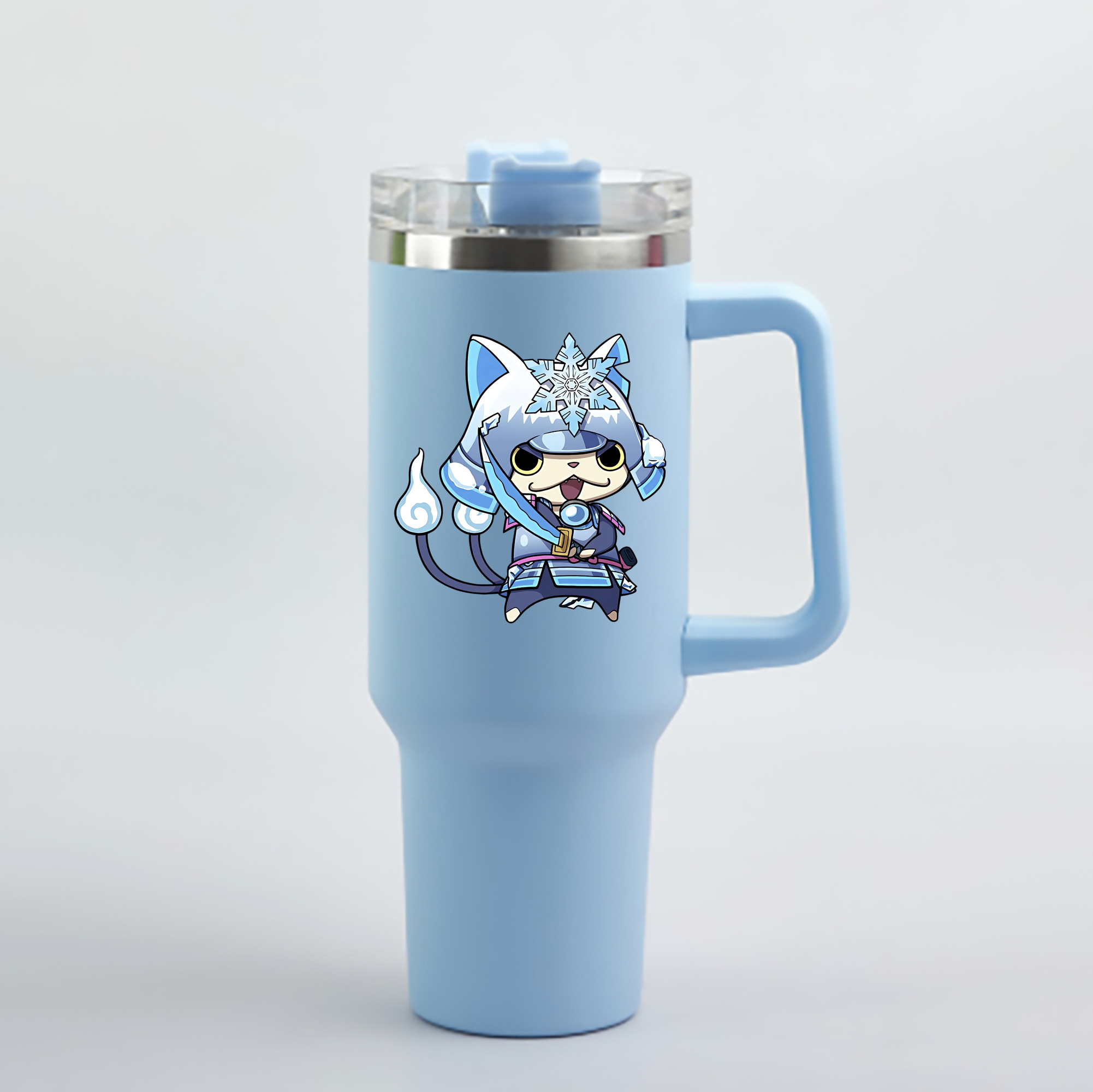 （画像用） 妖怪ウォッチ Yo-kai Watch 1200mL車用タンブラー - クリスタルステッカー（プラスチックストロー付き）