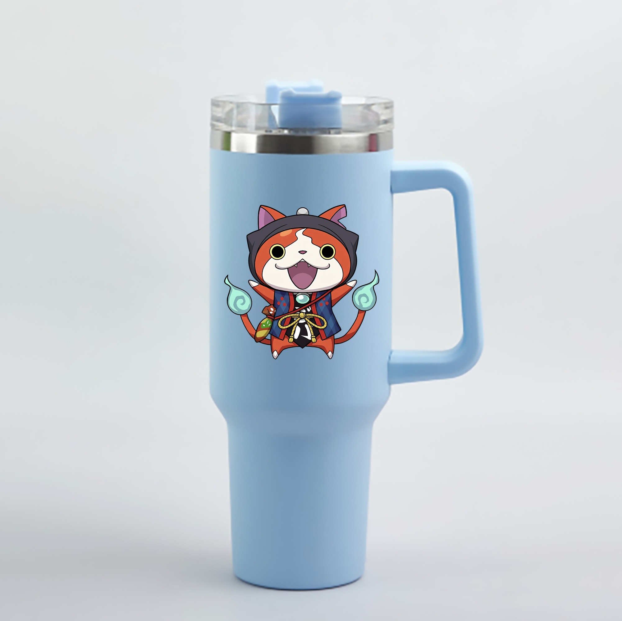 （画像用） 妖怪ウォッチ Yo-kai Watch 1200mL車用タンブラー - クリスタルステッカー（プラスチックストロー付き）