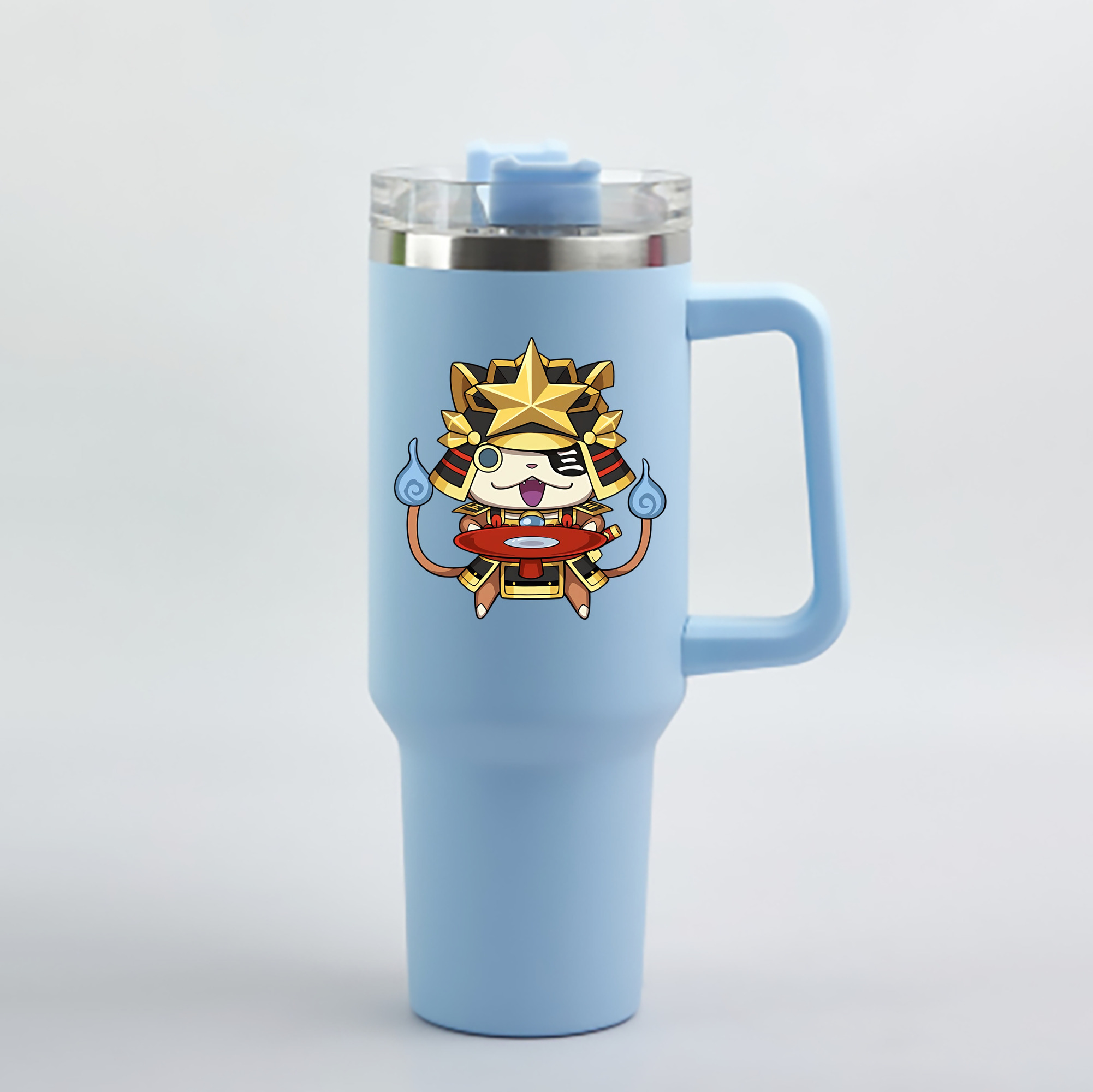 （画像用） 妖怪ウォッチ Yo-kai Watch 1200mL車用タンブラー - クリスタルステッカー（プラスチックストロー付き）