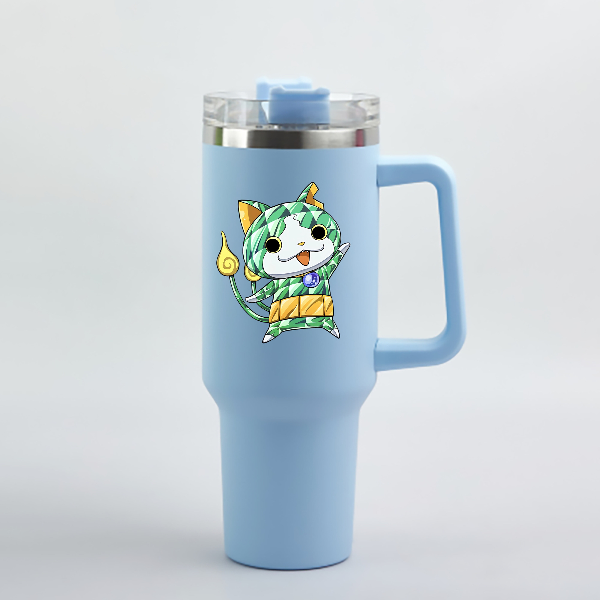 （画像用） 妖怪ウォッチ Yo-kai Watch 1200mL車用タンブラー - クリスタルステッカー（プラスチックストロー付き）