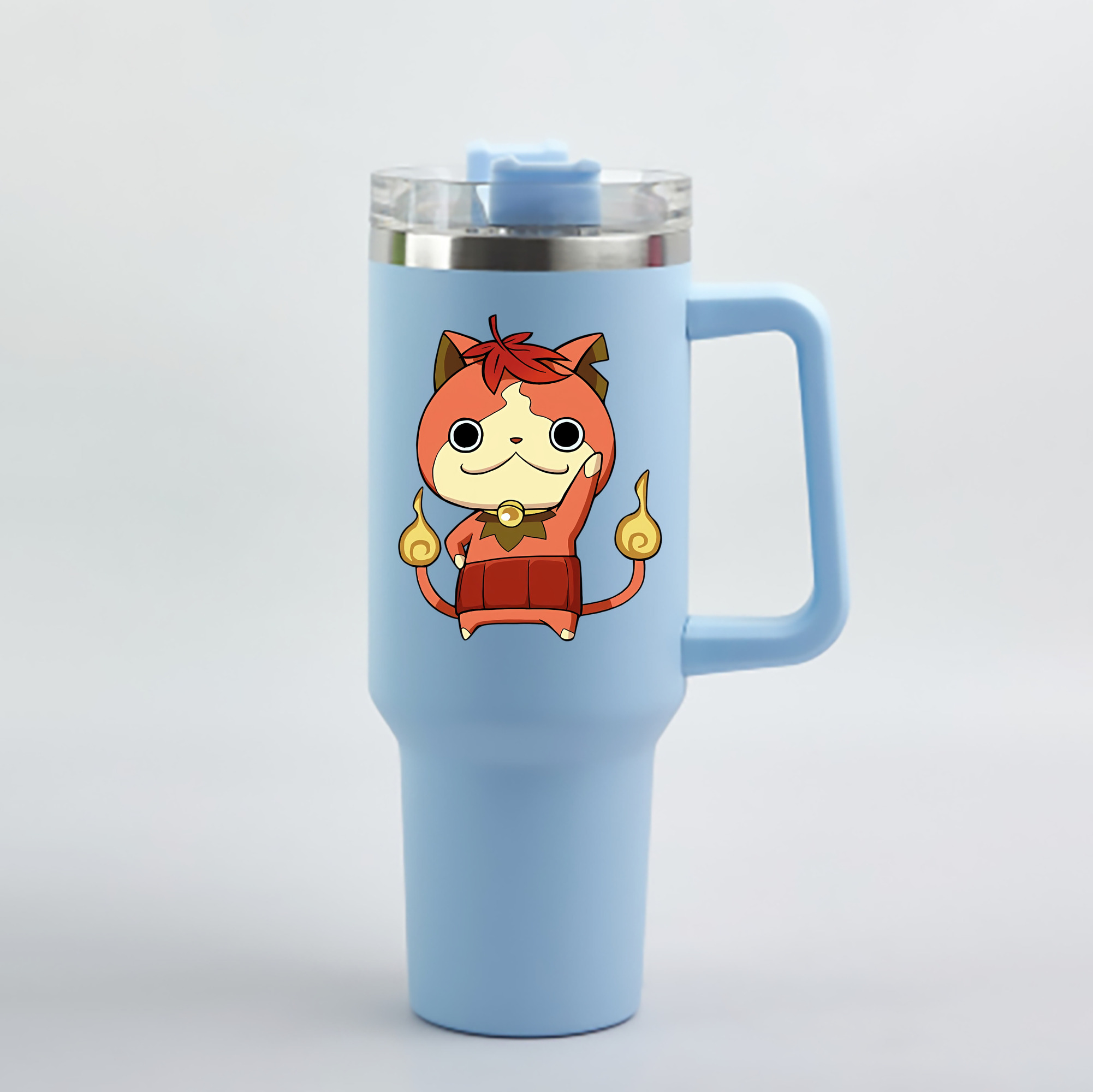 （画像用） 妖怪ウォッチ Yo-kai Watch 1200mL車用タンブラー - クリスタルステッカー（プラスチックストロー付き）