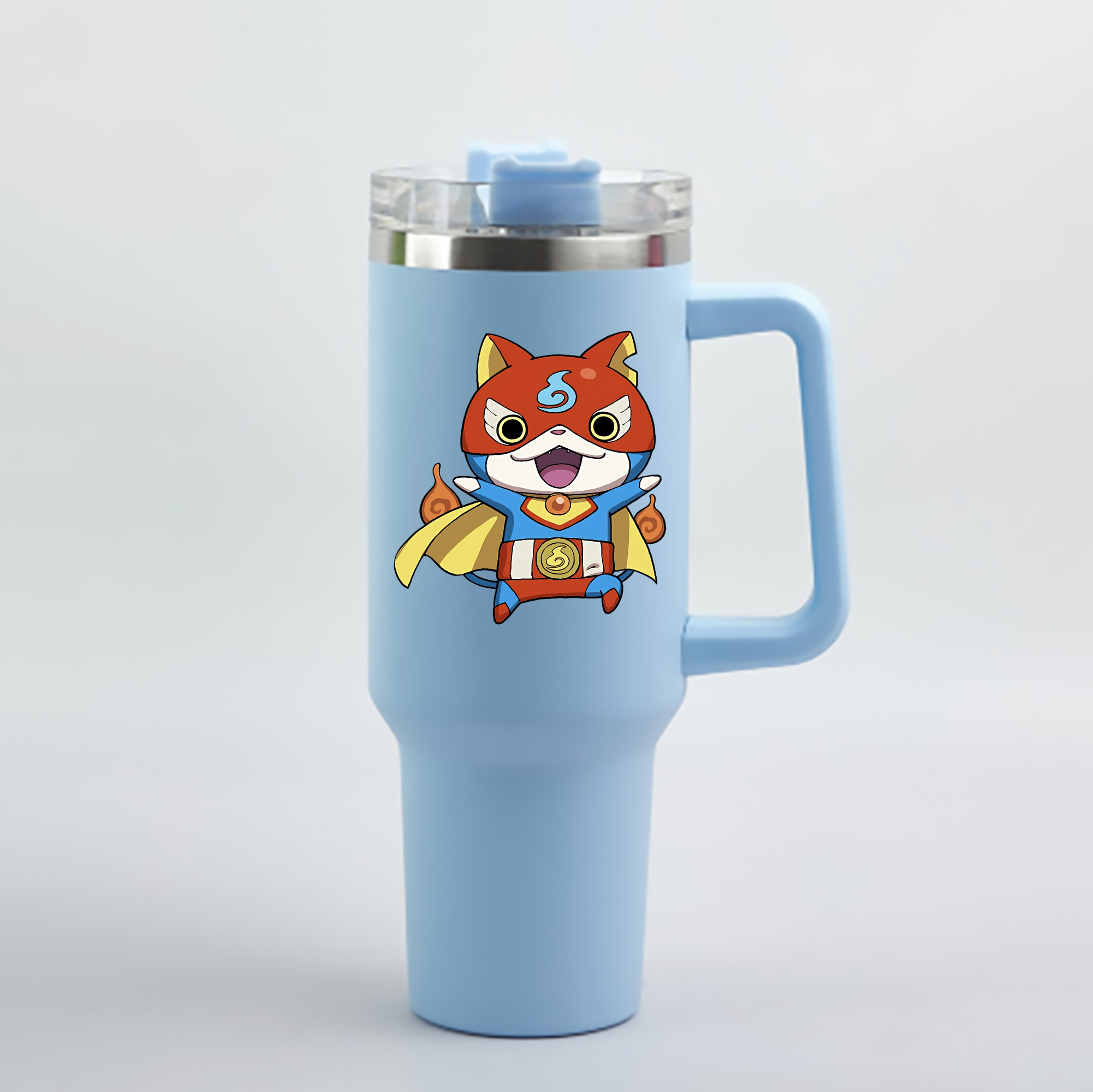 （画像用） 妖怪ウォッチ Yo-kai Watch 1200mL車用タンブラー - クリスタルステッカー（プラスチックストロー付き）