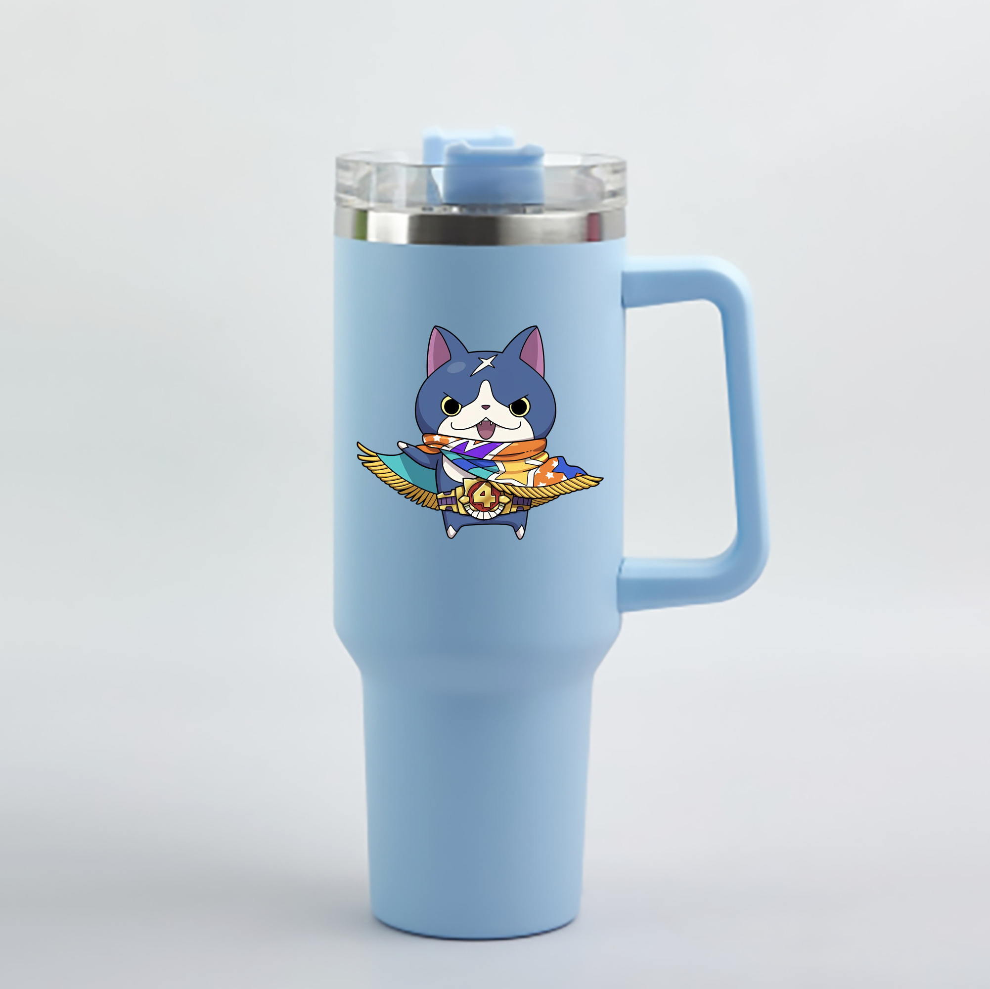 （画像用） 妖怪ウォッチ Yo-kai Watch 1200mL車用タンブラー - クリスタルステッカー（プラスチックストロー付き）