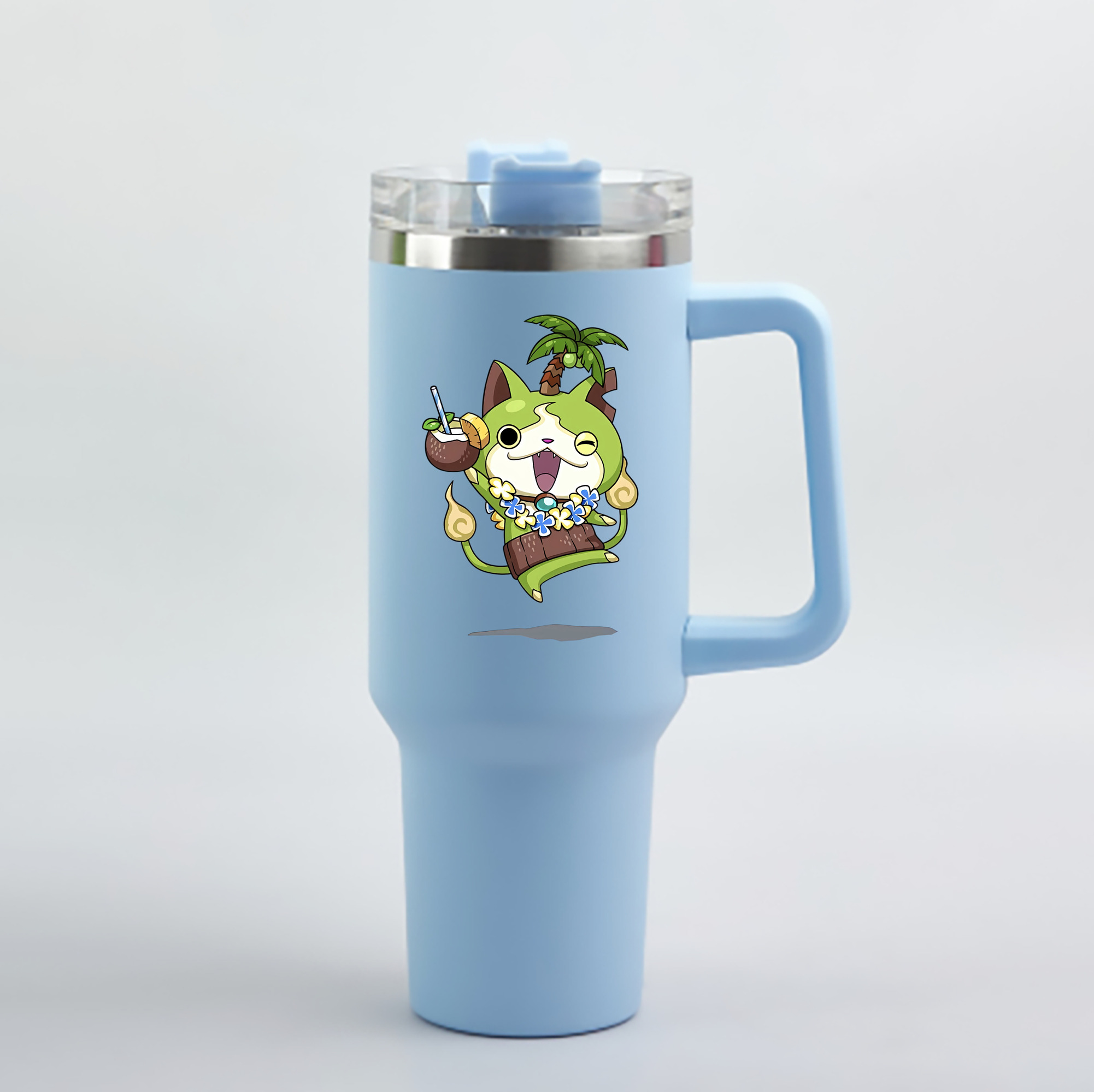 （画像用） 妖怪ウォッチ Yo-kai Watch 1200mL車用タンブラー - クリスタルステッカー（プラスチックストロー付き）