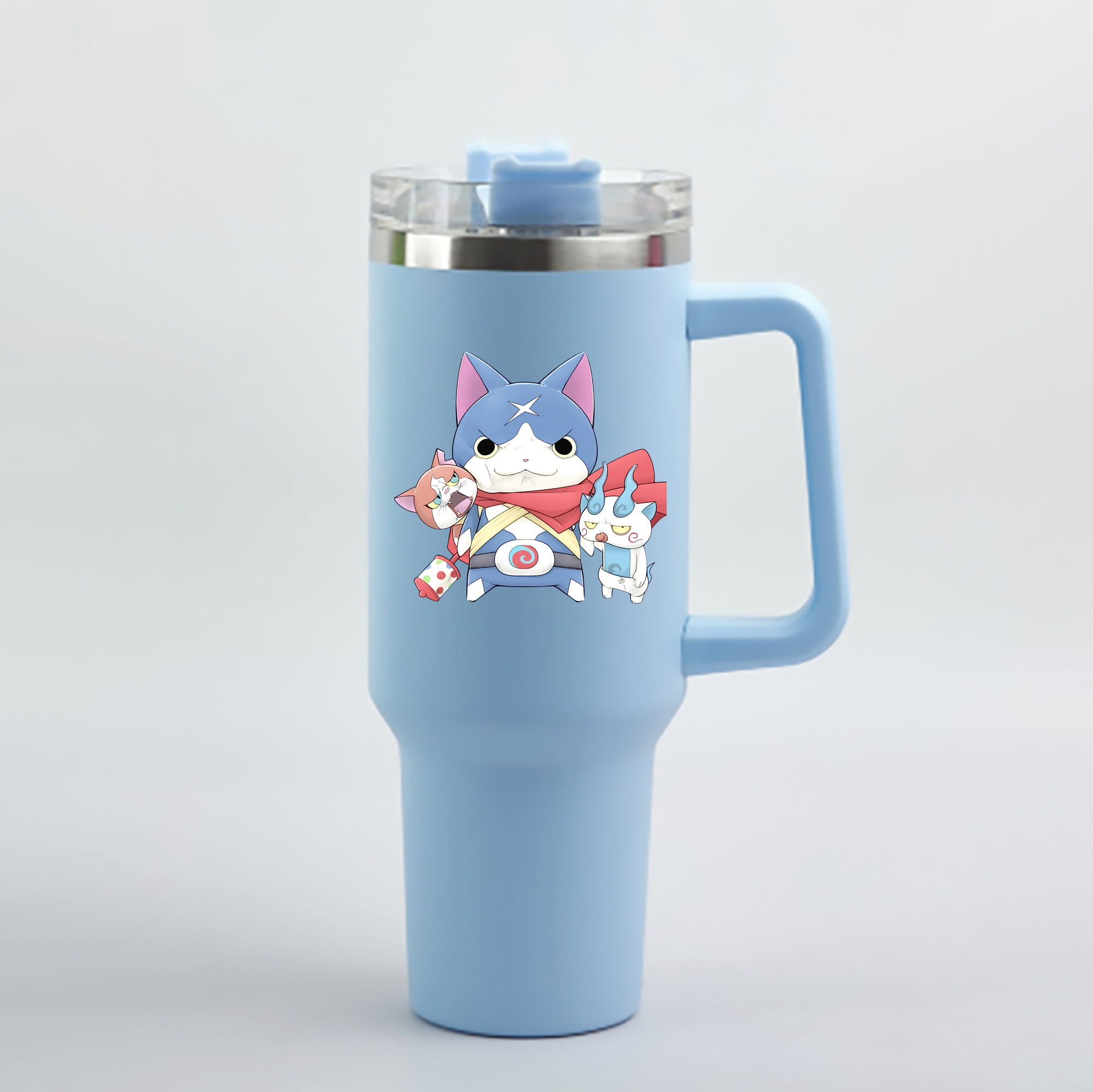 （画像用） 妖怪ウォッチ Yo-kai Watch 1200mL車用タンブラー - クリスタルステッカー（プラスチックストロー付き）