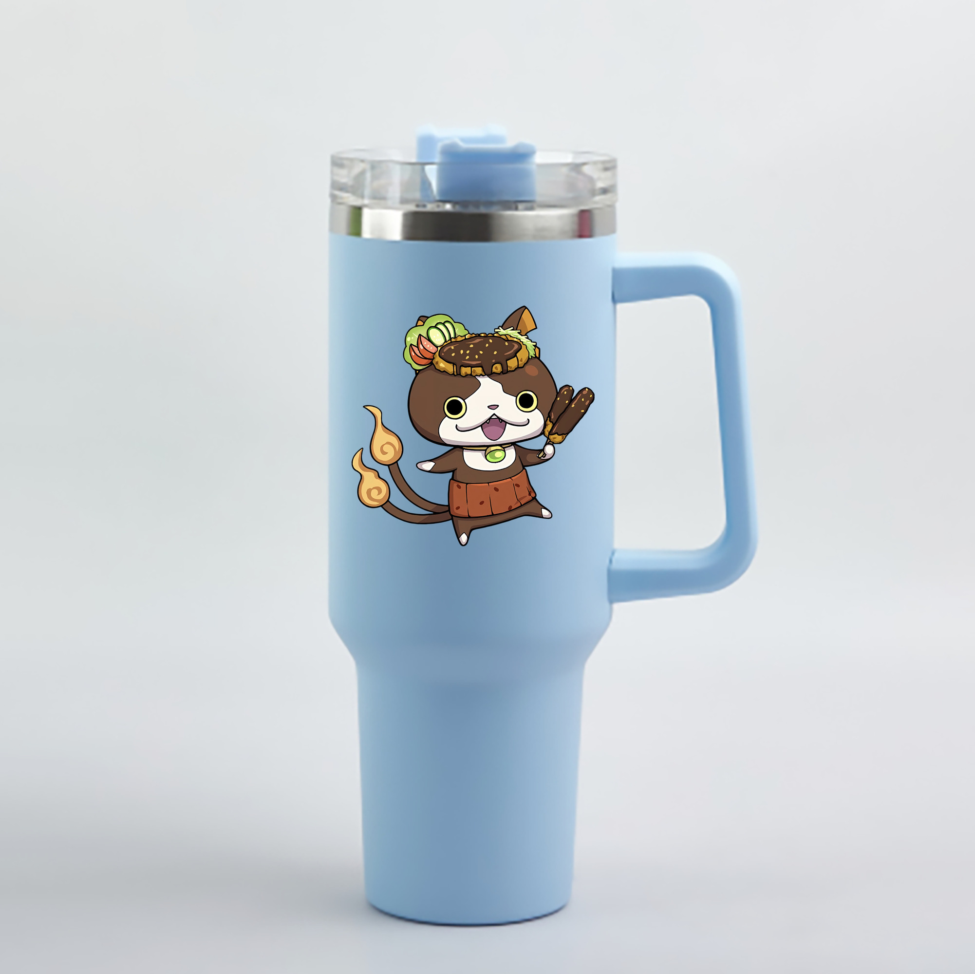 （画像用） 妖怪ウォッチ Yo-kai Watch 1200mL車用タンブラー - クリスタルステッカー（プラスチックストロー付き）