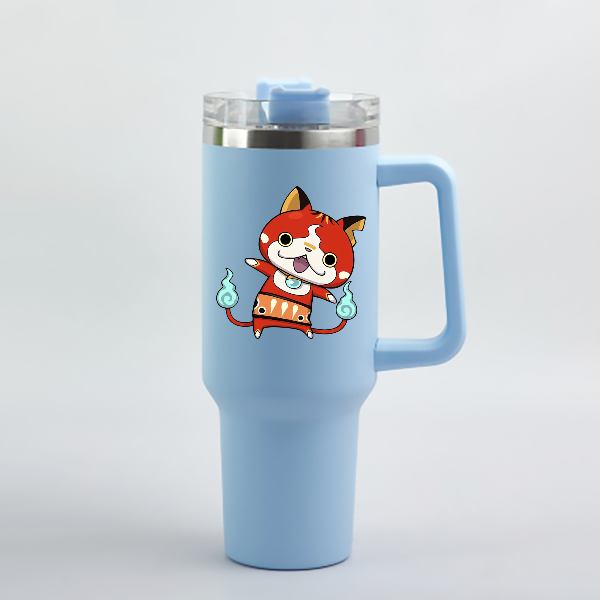 （画像用） 妖怪ウォッチ Yo-kai Watch 1200mL車用タンブラー - クリスタルステッカー（プラスチックストロー付き）