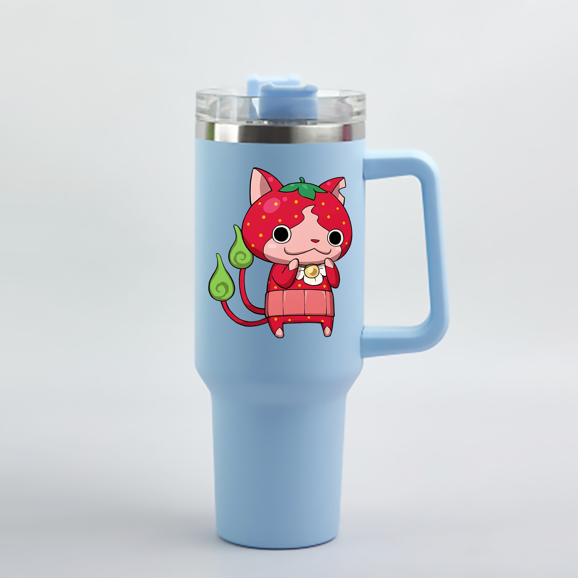 （画像用） 妖怪ウォッチ Yo-kai Watch 1200mL車用タンブラー - クリスタルステッカー（プラスチックストロー付き）