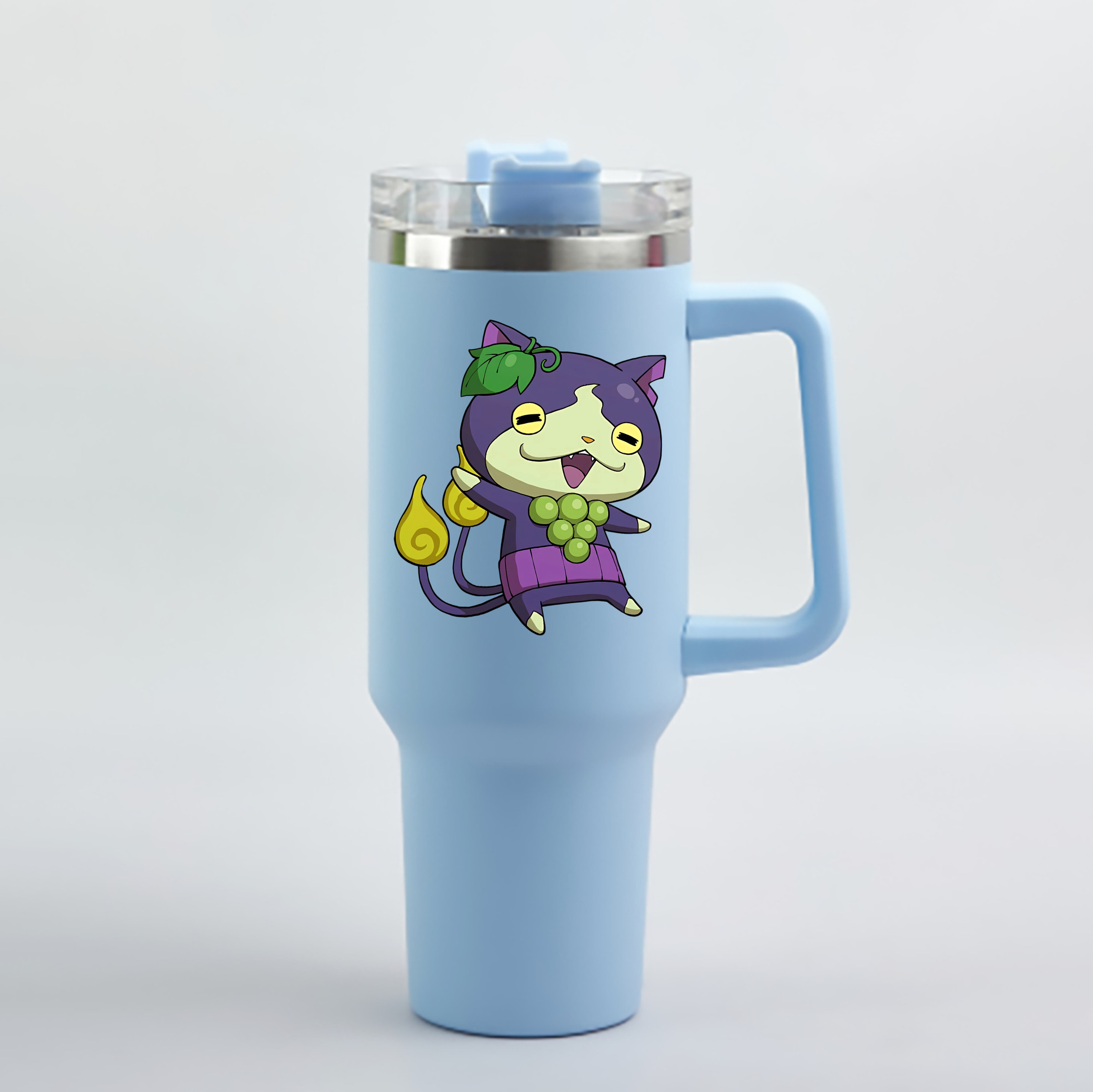 （画像用） 妖怪ウォッチ Yo-kai Watch 1200mL車用タンブラー - クリスタルステッカー（プラスチックストロー付き）
