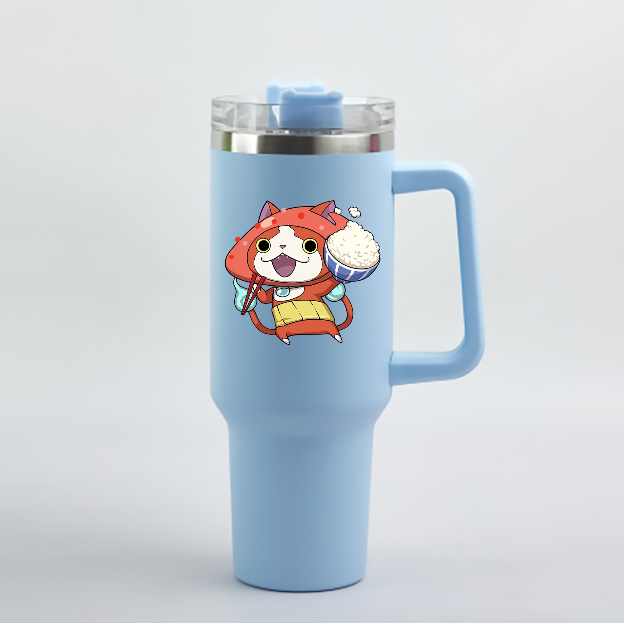 （画像用） 妖怪ウォッチ Yo-kai Watch 1200mL車用タンブラー - クリスタルステッカー（プラスチックストロー付き）