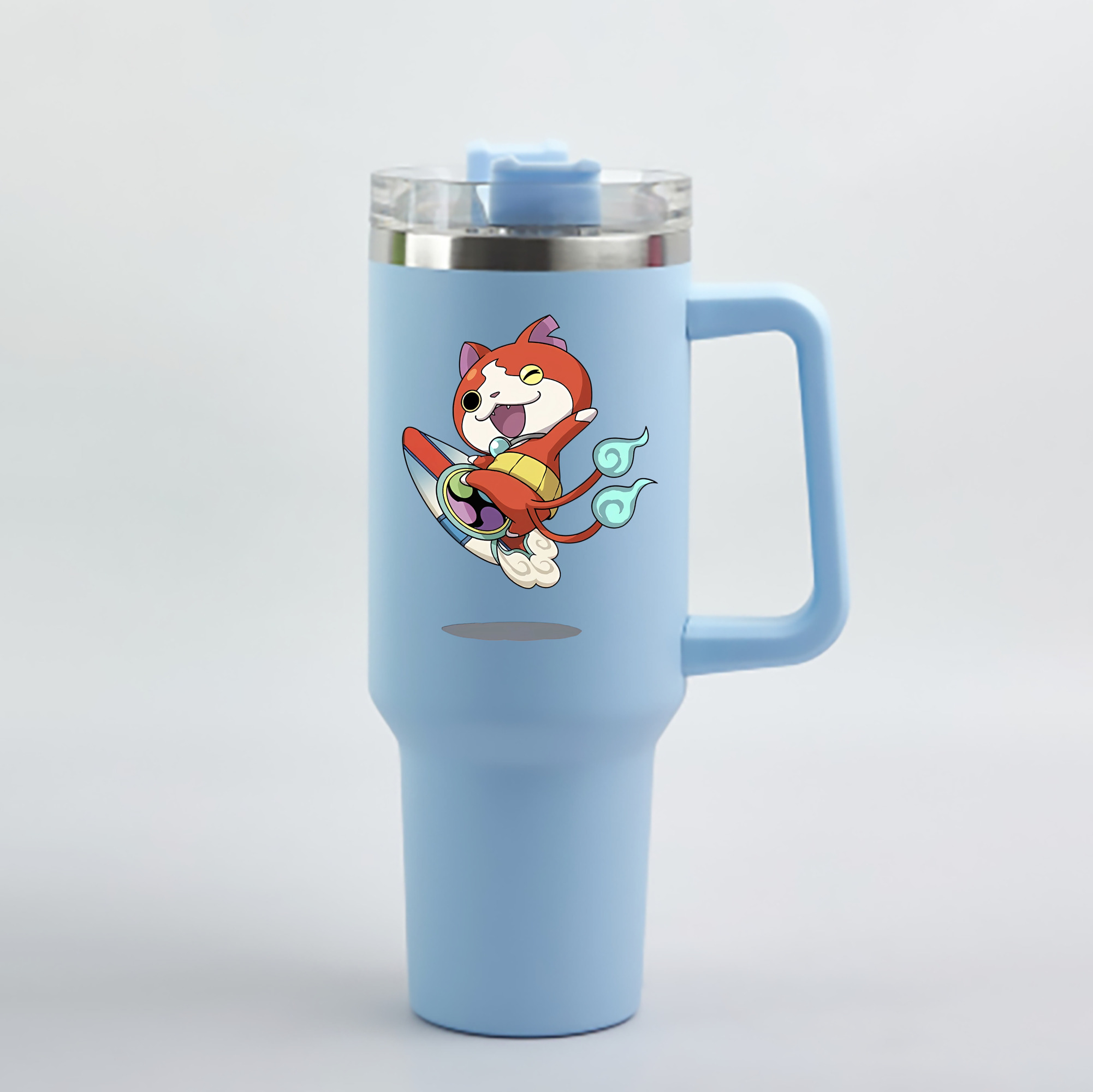 （画像用） 妖怪ウォッチ Yo-kai Watch 1200mL車用タンブラー - クリスタルステッカー（プラスチックストロー付き）