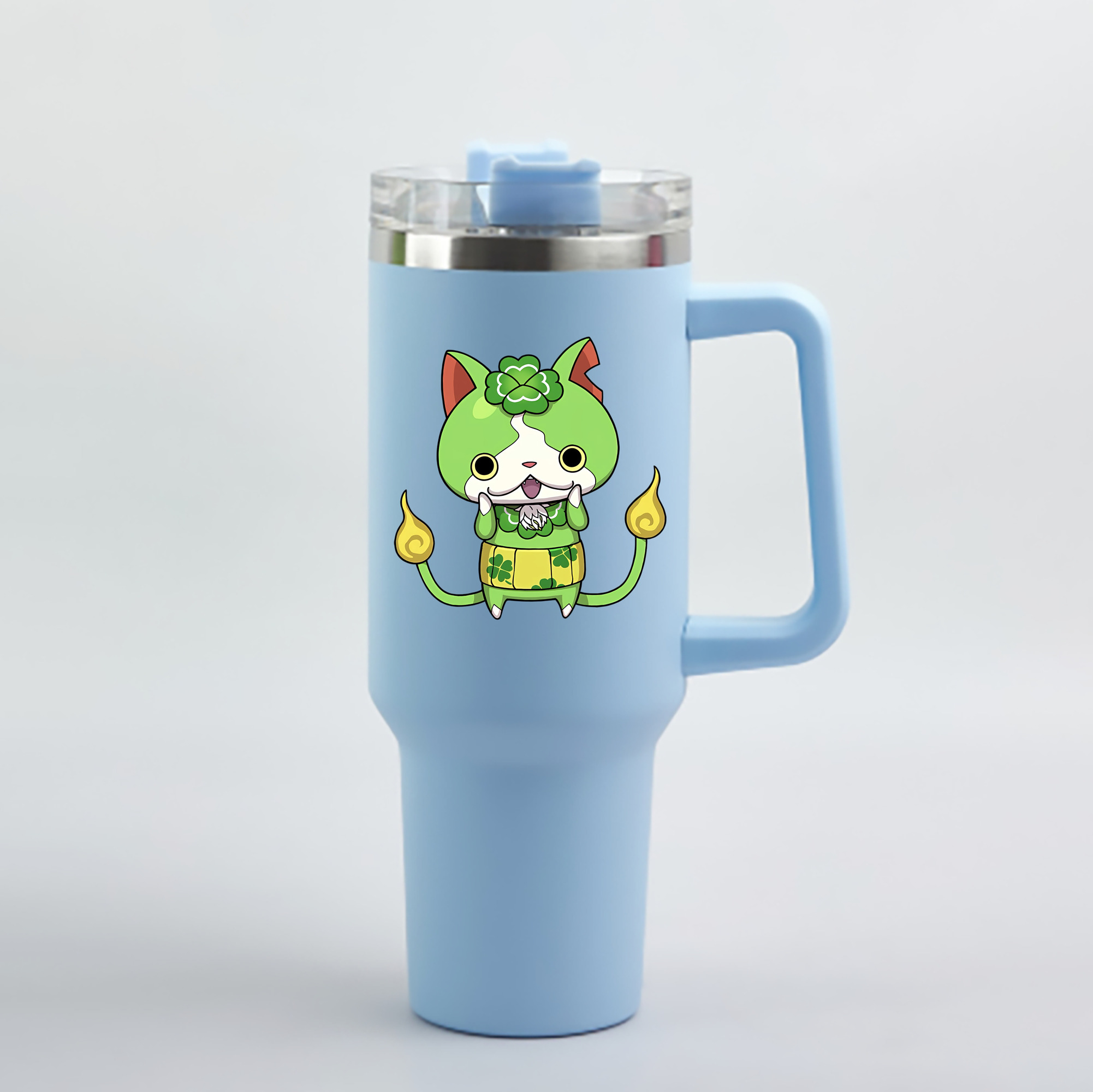 （画像用） 妖怪ウォッチ Yo-kai Watch 1200mL車用タンブラー - クリスタルステッカー（プラスチックストロー付き）
