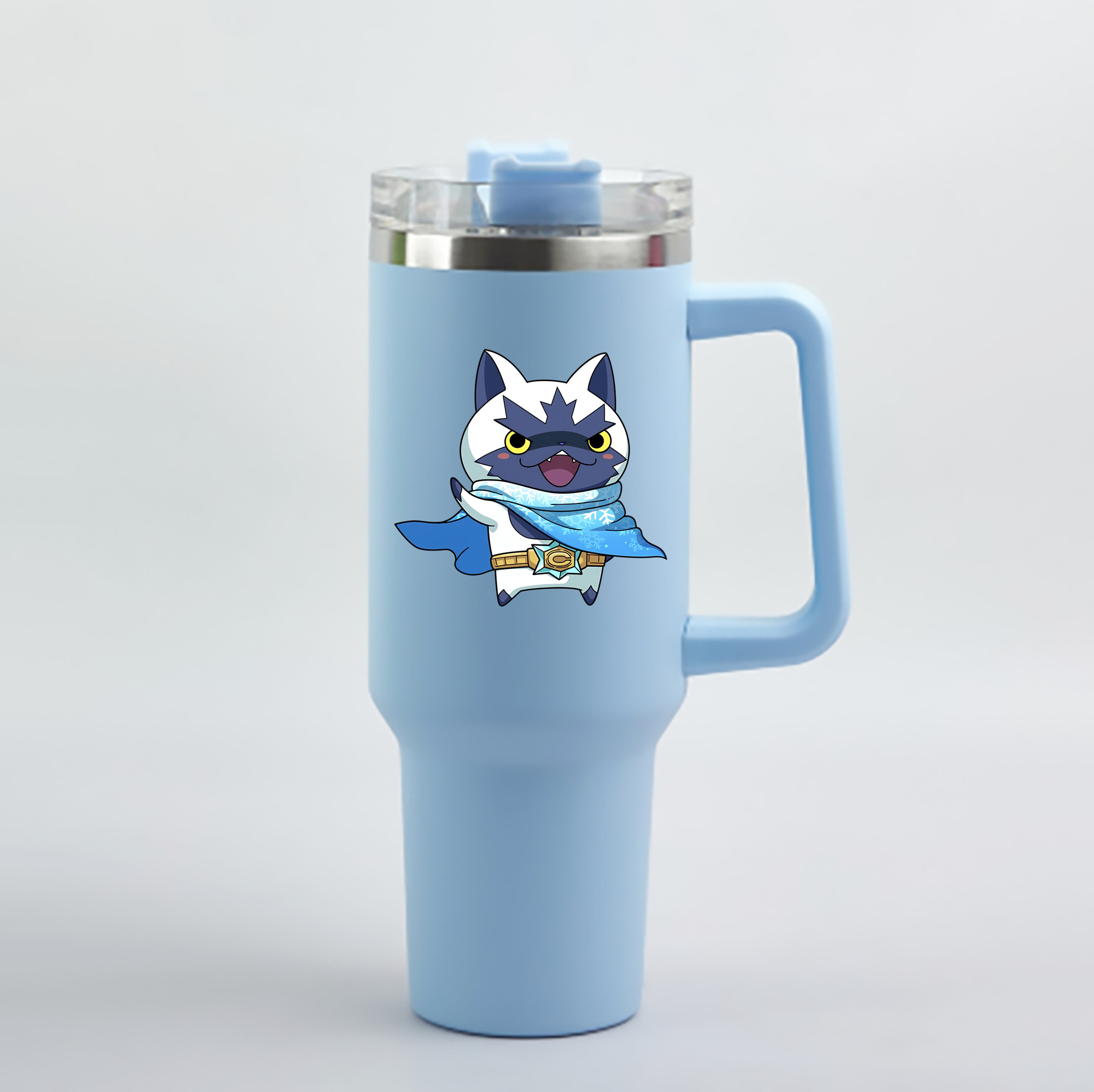（画像用） 妖怪ウォッチ Yo-kai Watch 1200mL車用タンブラー - クリスタルステッカー（プラスチックストロー付き）