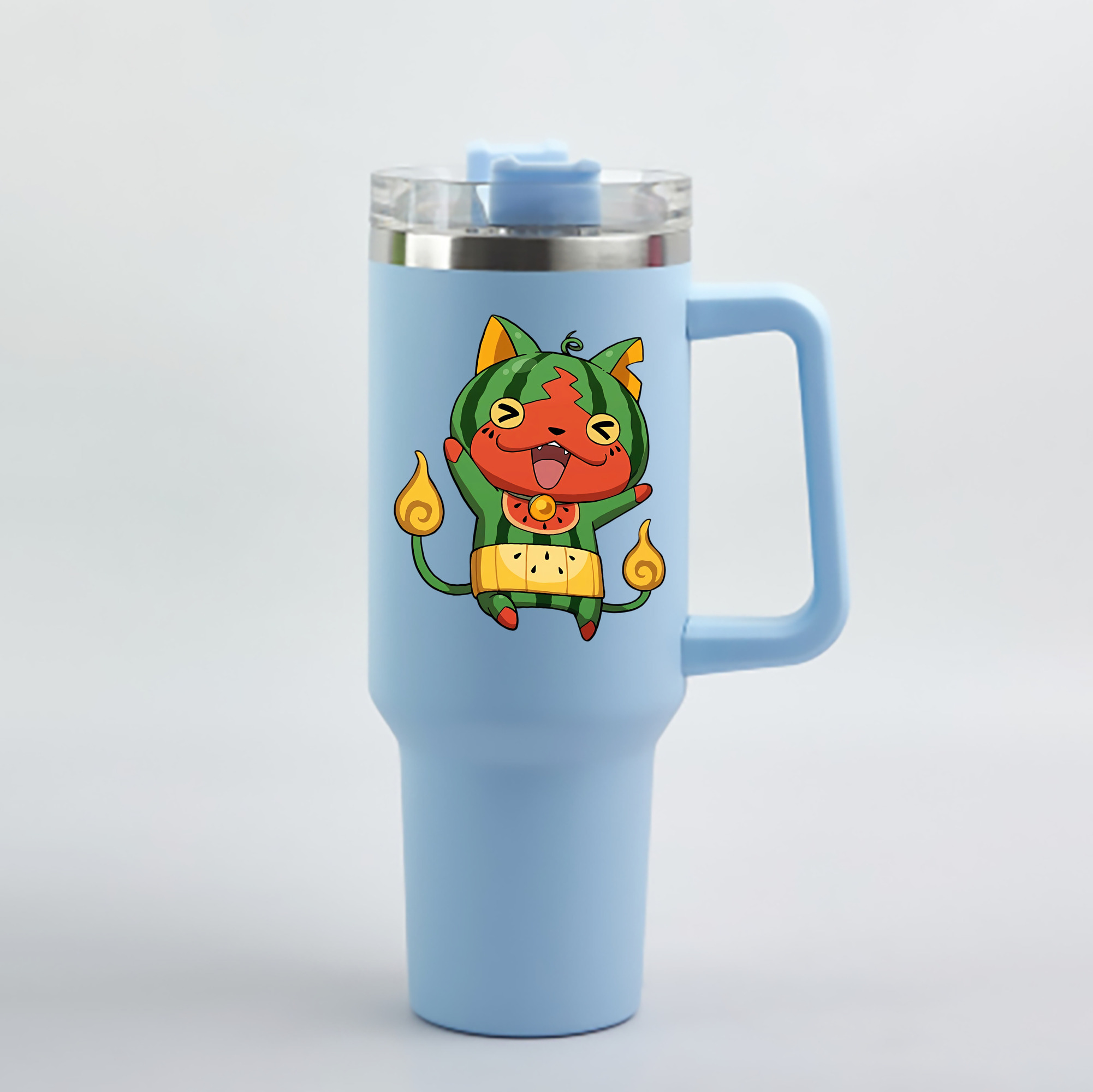 （画像用） 妖怪ウォッチ Yo-kai Watch 1200mL車用タンブラー - クリスタルステッカー（プラスチックストロー付き）
