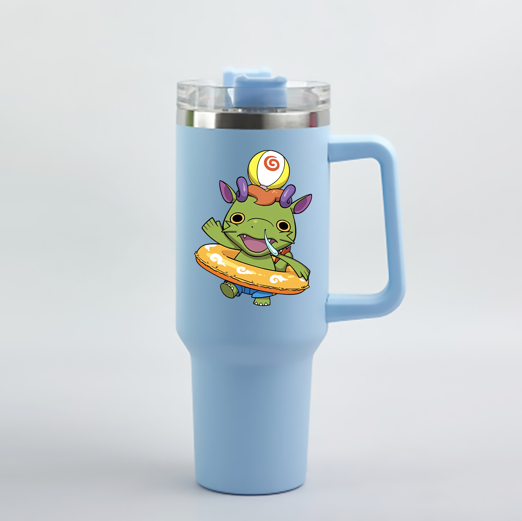 （画像用） 妖怪ウォッチ Yo-kai Watch 1200mL車用タンブラー - クリスタルステッカー（プラスチックストロー付き）