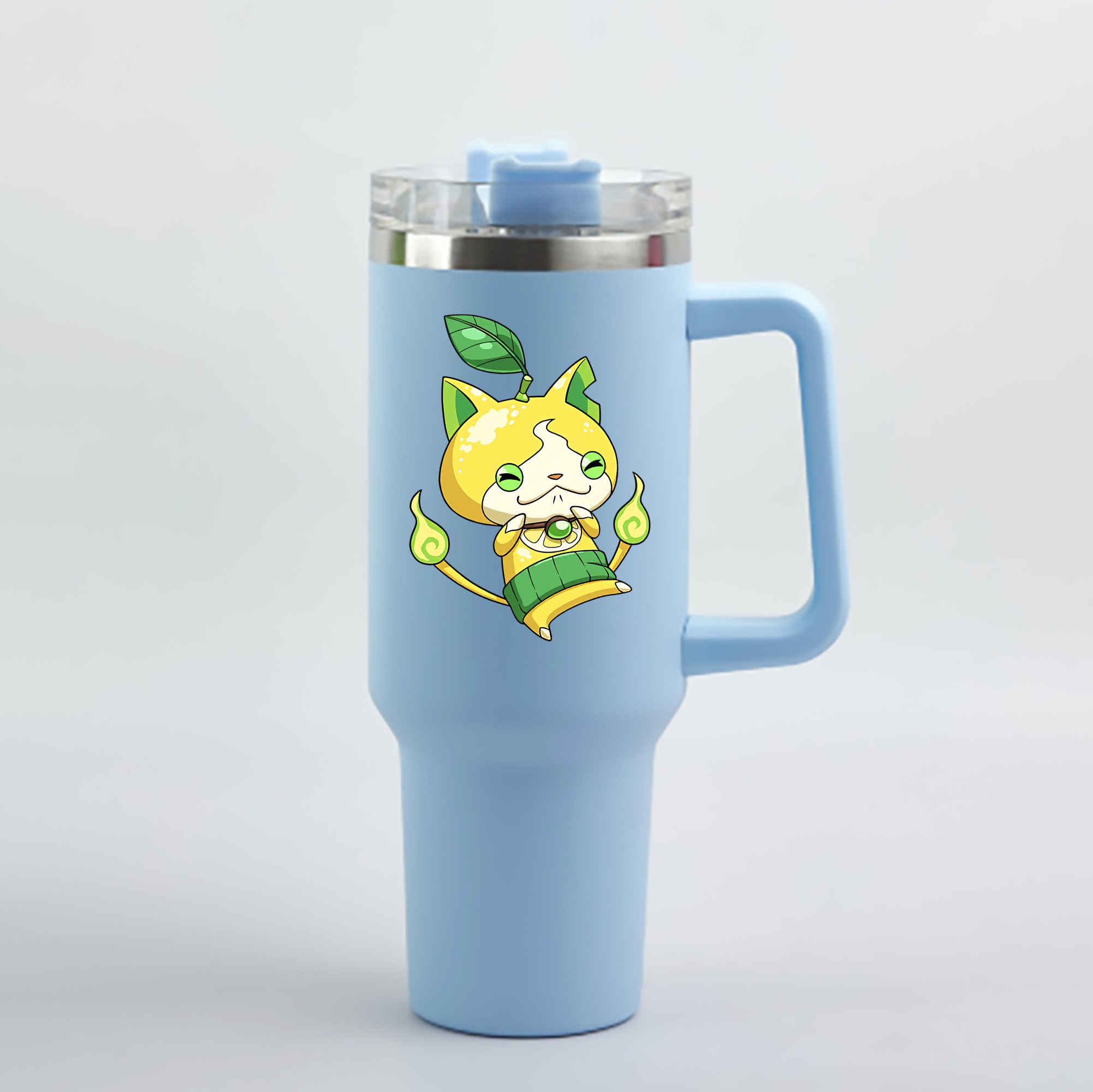 （画像用） 妖怪ウォッチ Yo-kai Watch 1200mL車用タンブラー - クリスタルステッカー（プラスチックストロー付き）