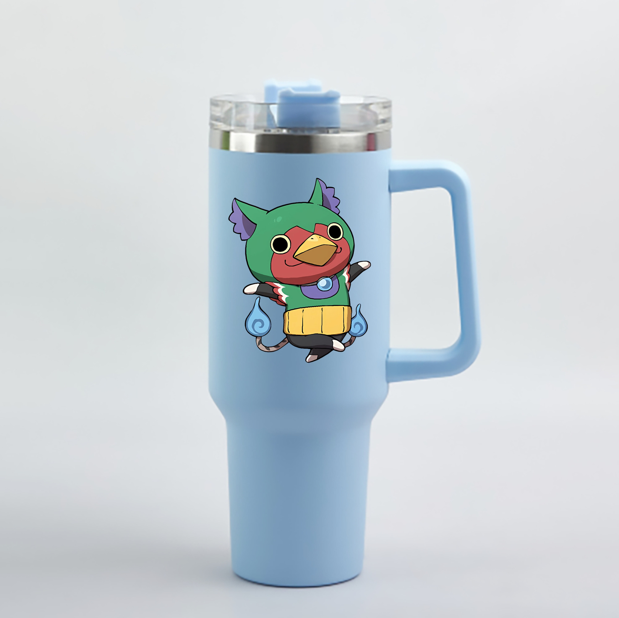 （画像用） 妖怪ウォッチ Yo-kai Watch 1200mL車用タンブラー - クリスタルステッカー（プラスチックストロー付き）
