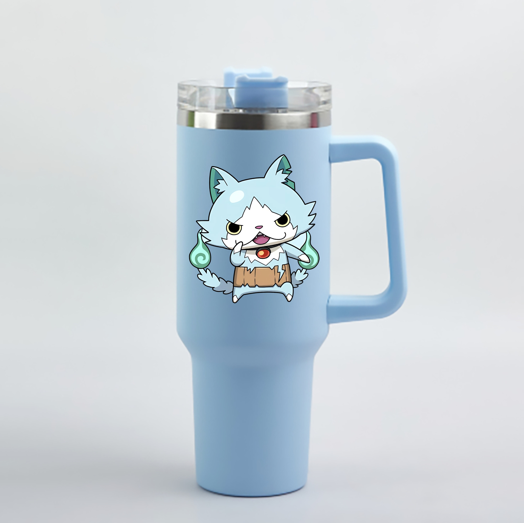 （画像用） 妖怪ウォッチ Yo-kai Watch 1200mL車用タンブラー - クリスタルステッカー（プラスチックストロー付き）