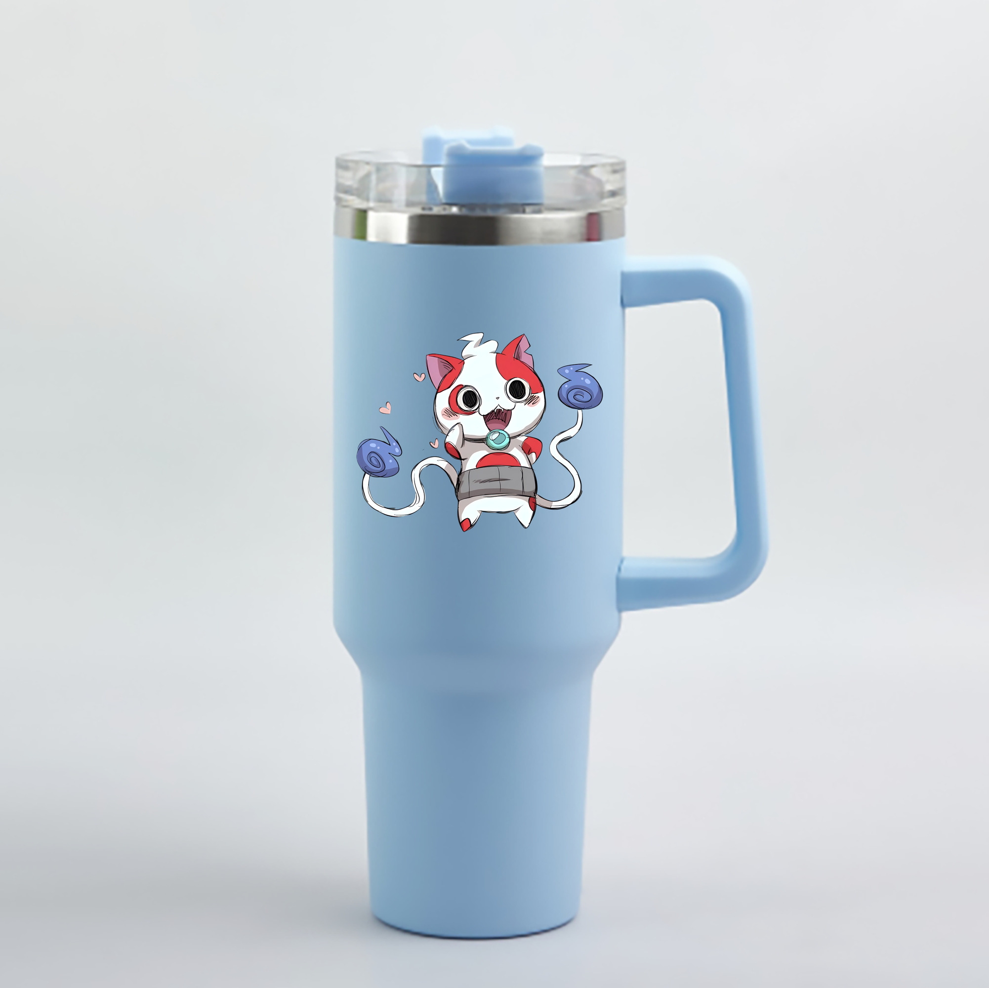 （画像用） 妖怪ウォッチ Yo-kai Watch 1200mL車用タンブラー - クリスタルステッカー（プラスチックストロー付き）