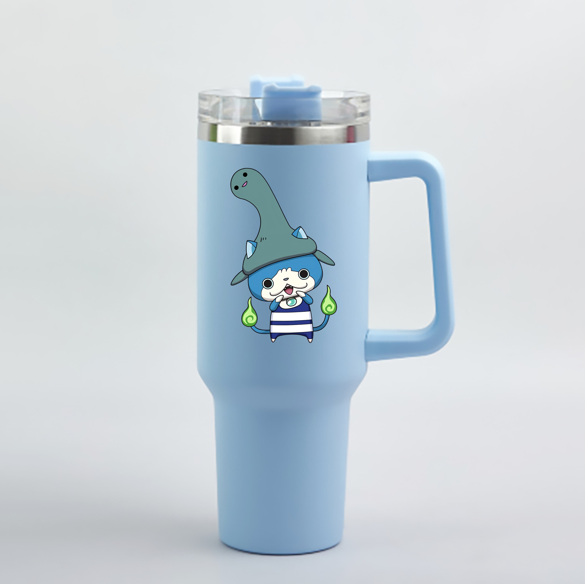 （画像用） 妖怪ウォッチ Yo-kai Watch 1200mL車用タンブラー - クリスタルステッカー（プラスチックストロー付き）