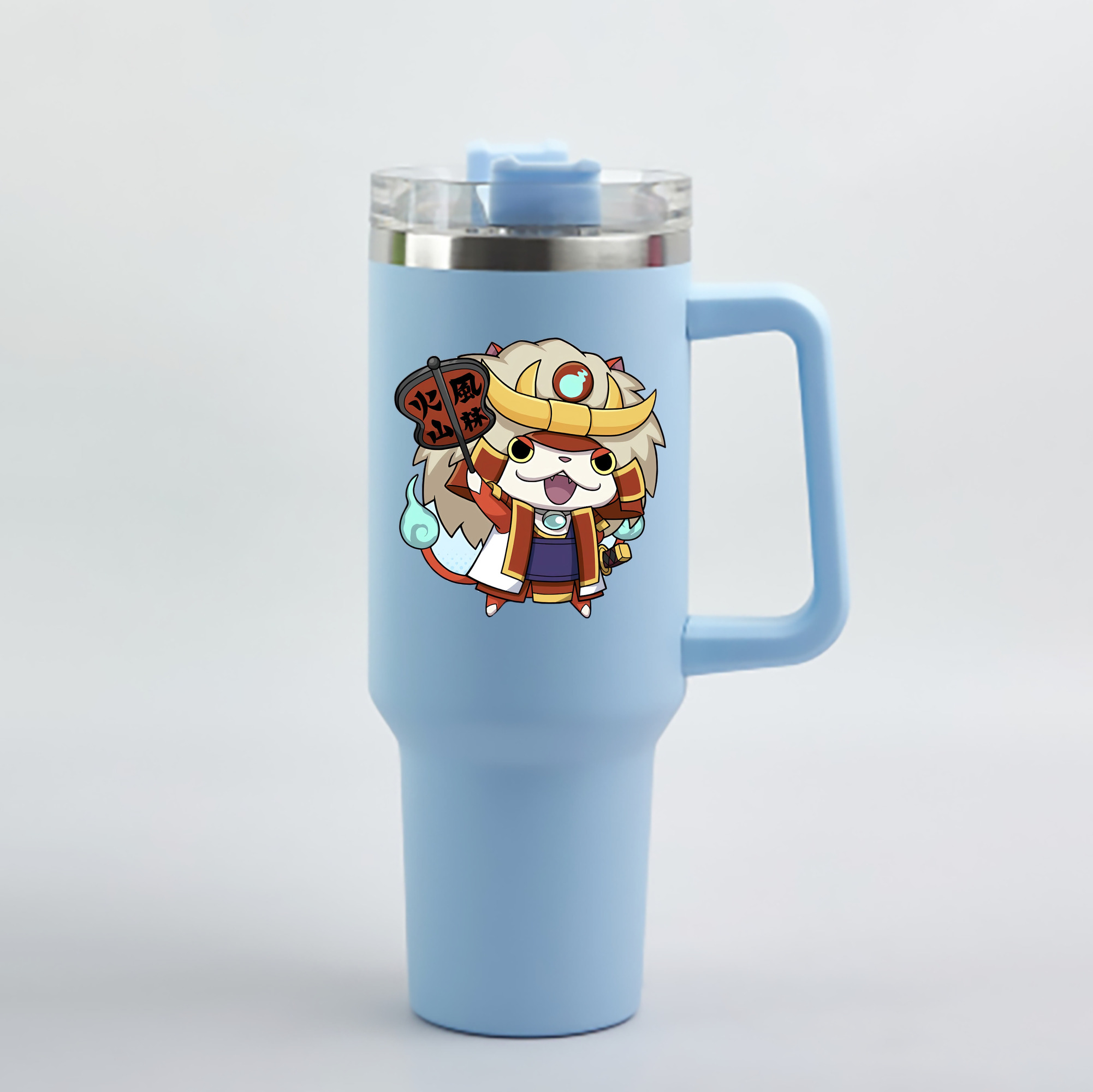 （画像用） 妖怪ウォッチ Yo-kai Watch 1200mL車用タンブラー - クリスタルステッカー（プラスチックストロー付き）