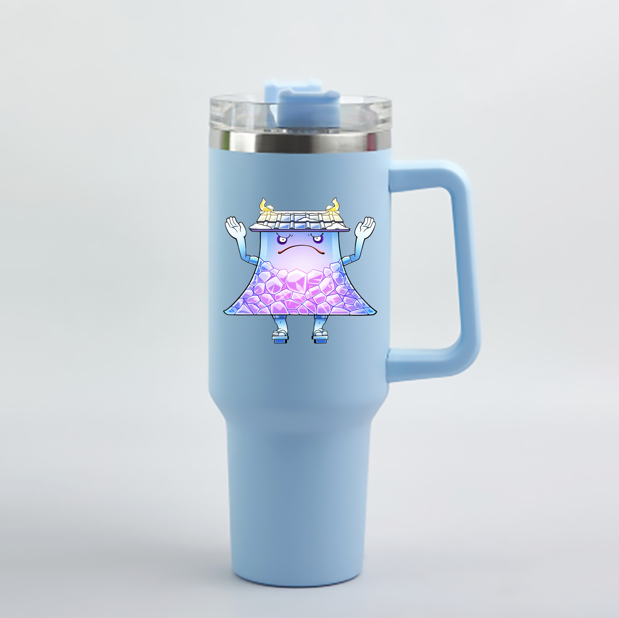 （画像用） 妖怪ウォッチ Yo-kai Watch 1200mL車用タンブラー - クリスタルステッカー（プラスチックストロー付き）