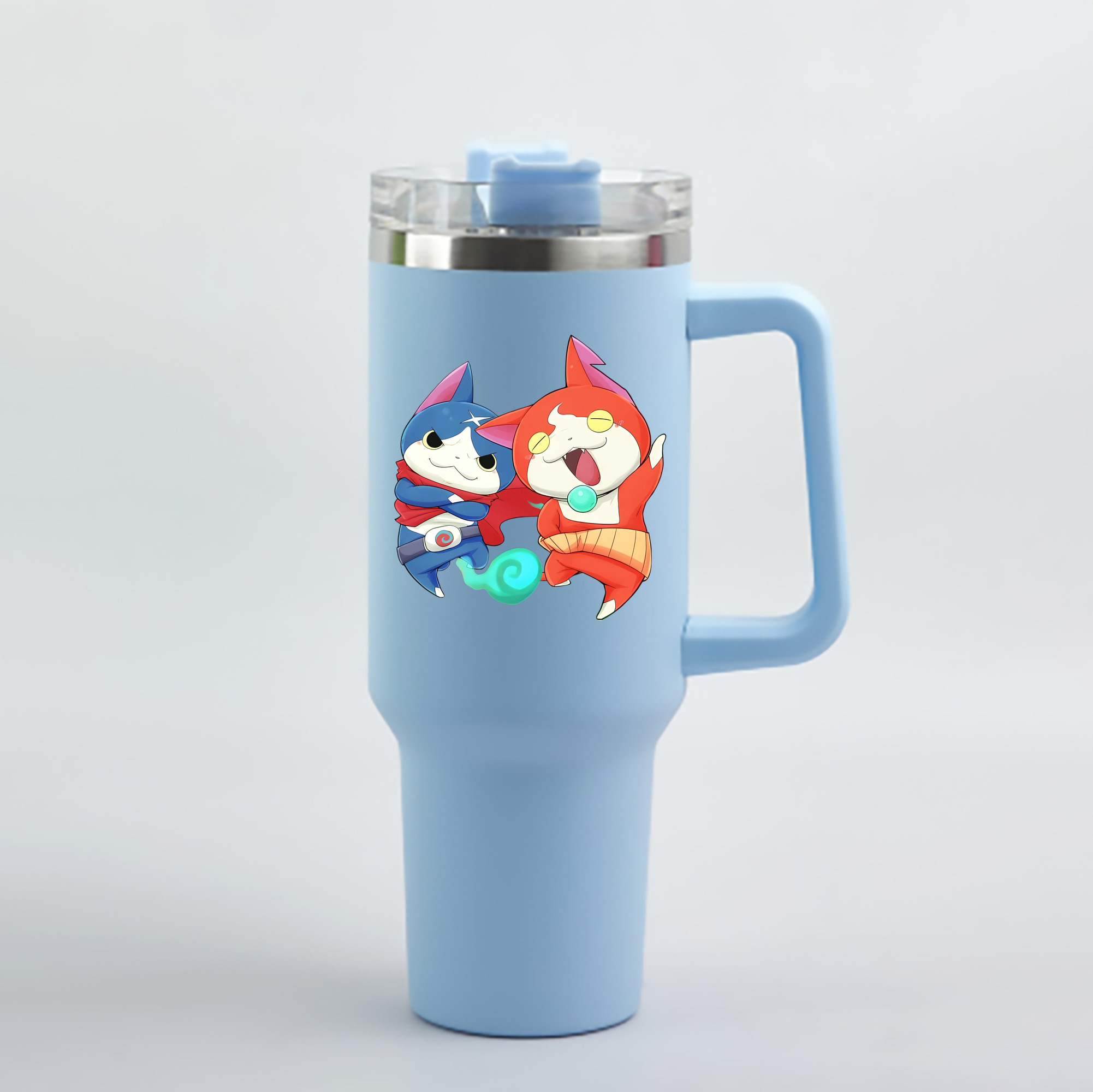 （画像用） 妖怪ウォッチ Yo-kai Watch 1200mL車用タンブラー - クリスタルステッカー（プラスチックストロー付き）