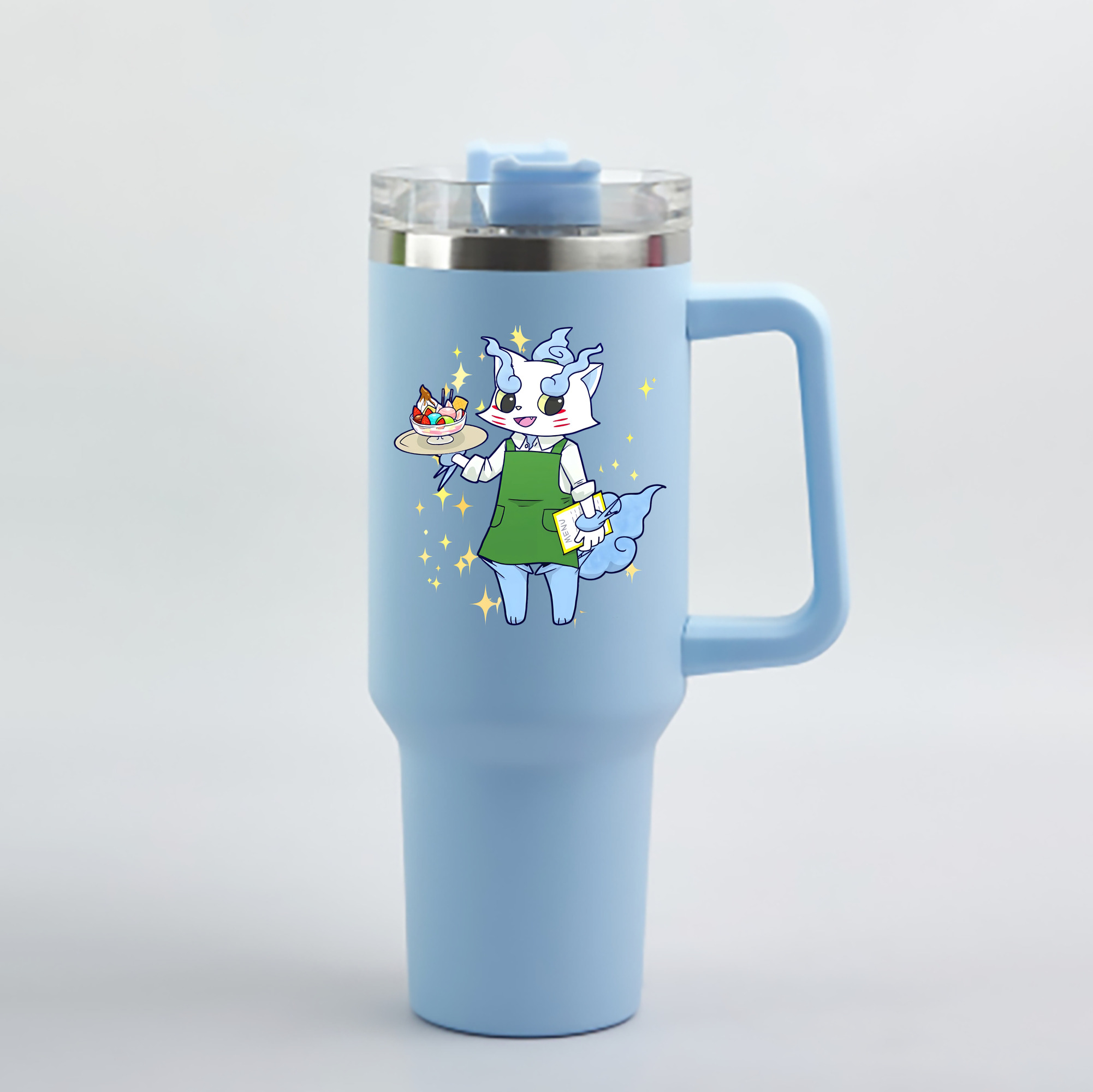（画像用） 妖怪ウォッチ Yo-kai Watch 1200mL車用タンブラー - クリスタルステッカー（プラスチックストロー付き）