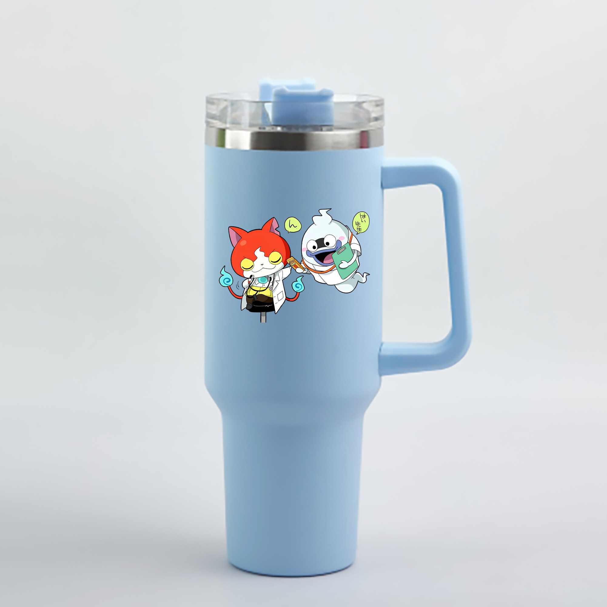 （画像用） 妖怪ウォッチ Yo-kai Watch 1200mL車用タンブラー - クリスタルステッカー（プラスチックストロー付き）