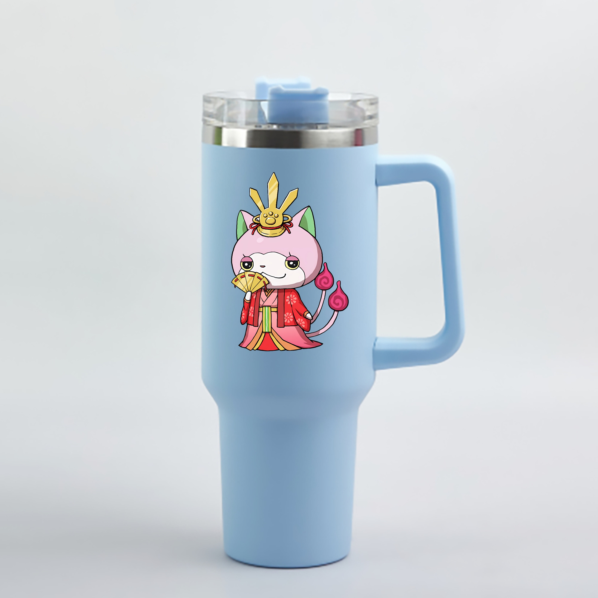 （画像用） 妖怪ウォッチ Yo-kai Watch 1200mL車用タンブラー - クリスタルステッカー（プラスチックストロー付き）