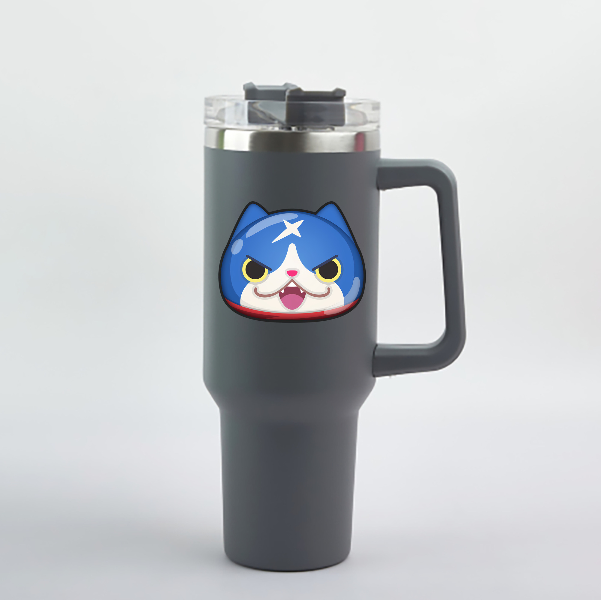 （画像用） 妖怪ウォッチ Yo-kai Watch 1200mL車用タンブラー - クリスタルステッカー（プラスチックストロー付き）