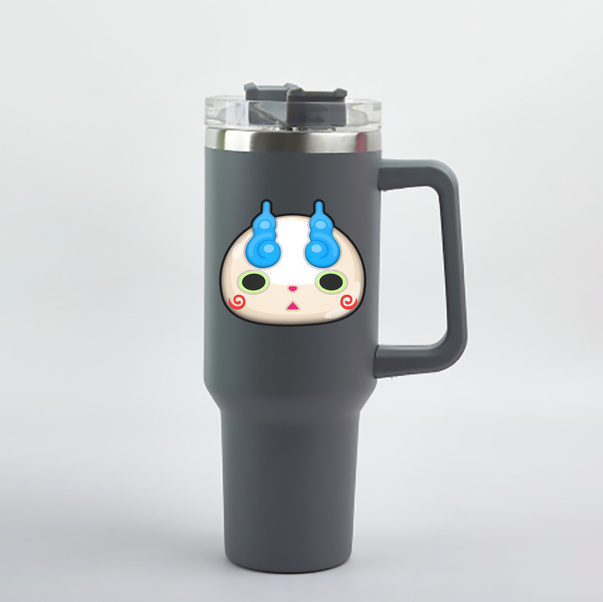 （画像用） 妖怪ウォッチ Yo-kai Watch 1200mL車用タンブラー - クリスタルステッカー（プラスチックストロー付き）