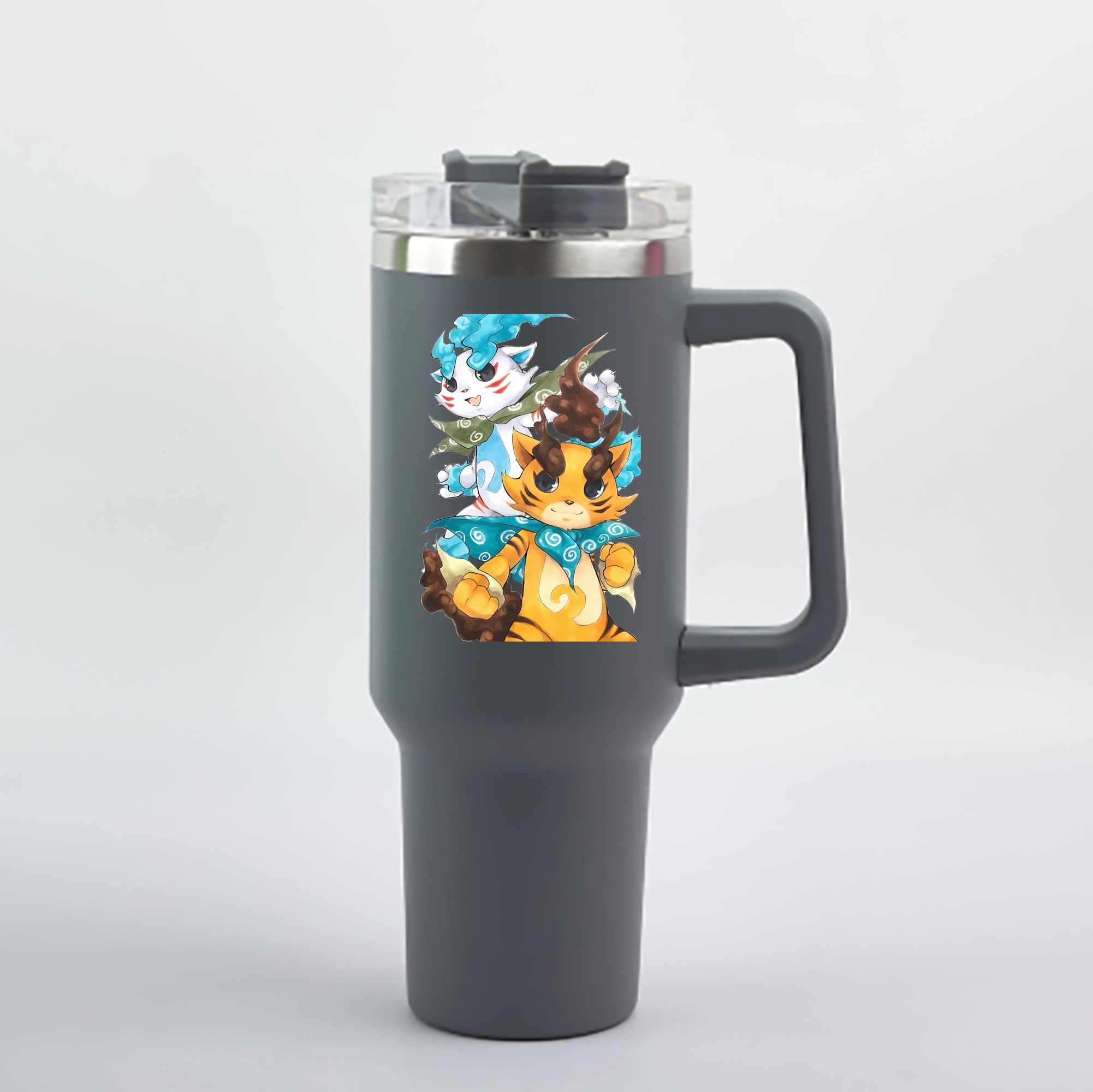（画像用） 妖怪ウォッチ Yo-kai Watch 1200mL車用タンブラー - クリスタルステッカー（プラスチックストロー付き）