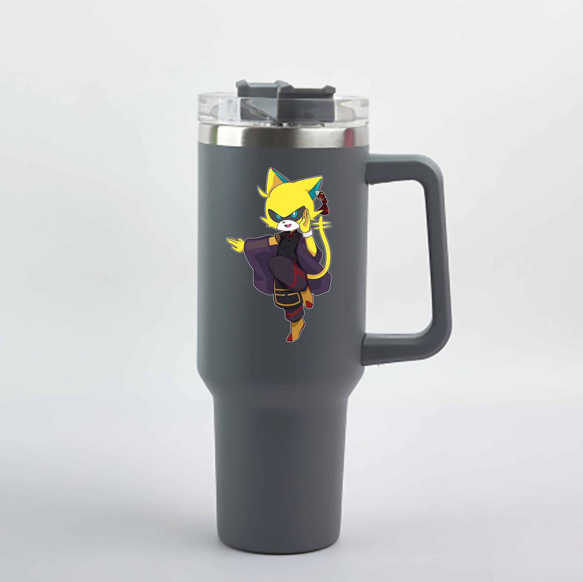 （画像用） 妖怪ウォッチ Yo-kai Watch 1200mL車用タンブラー - クリスタルステッカー（プラスチックストロー付き）