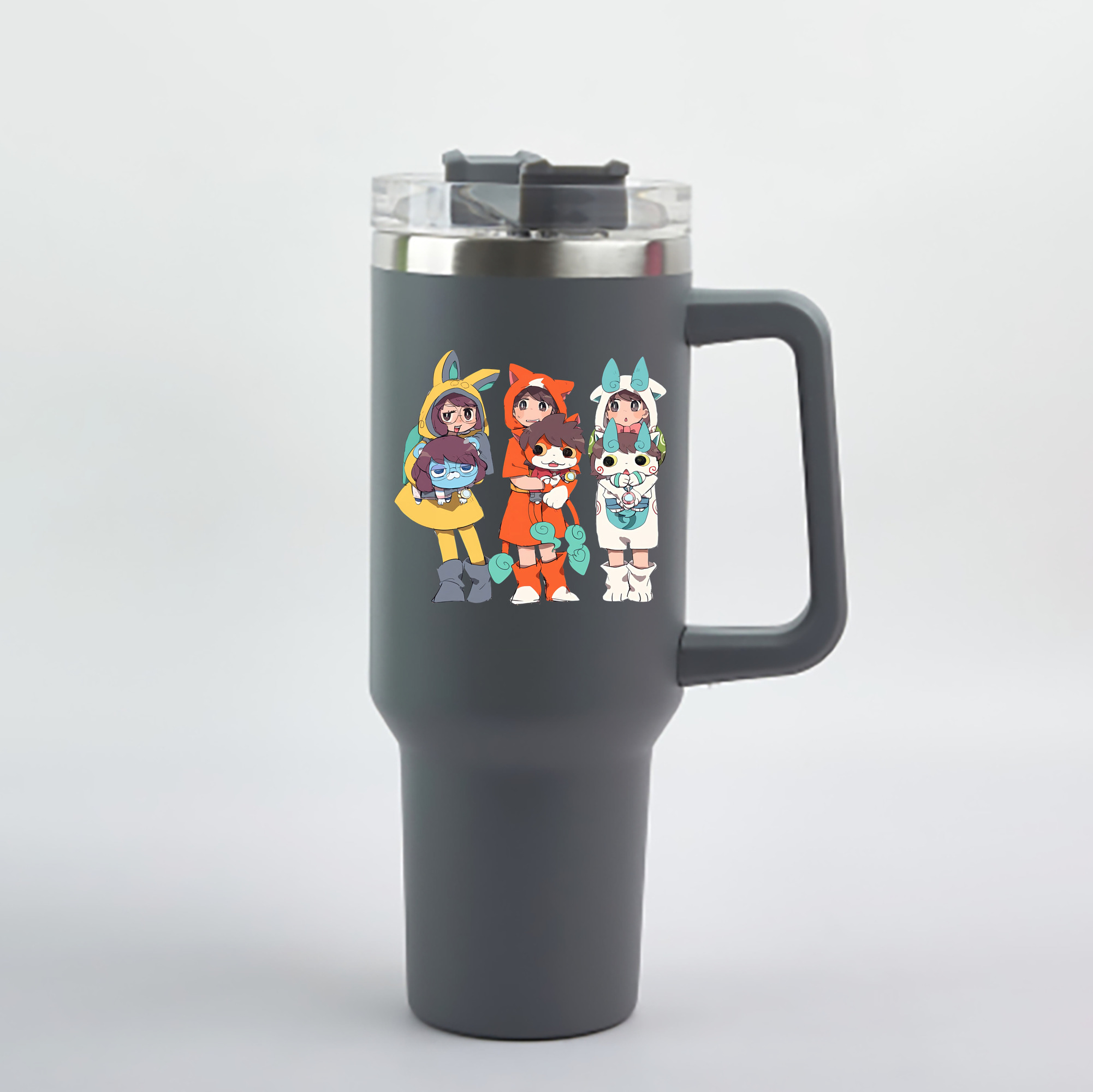 （画像用） 妖怪ウォッチ Yo-kai Watch 1200mL車用タンブラー - クリスタルステッカー（プラスチックストロー付き）