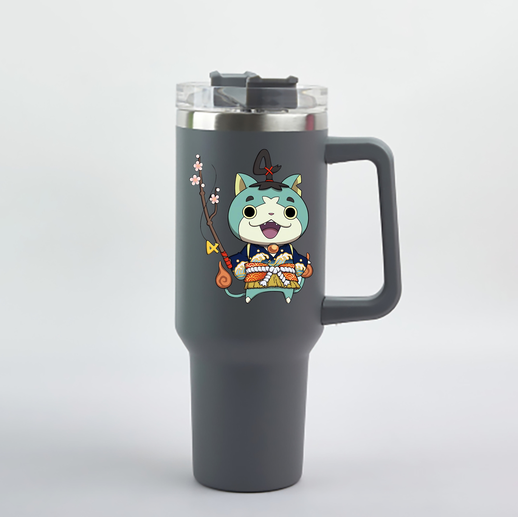 （画像用） 妖怪ウォッチ Yo-kai Watch 1200mL車用タンブラー - クリスタルステッカー（プラスチックストロー付き）