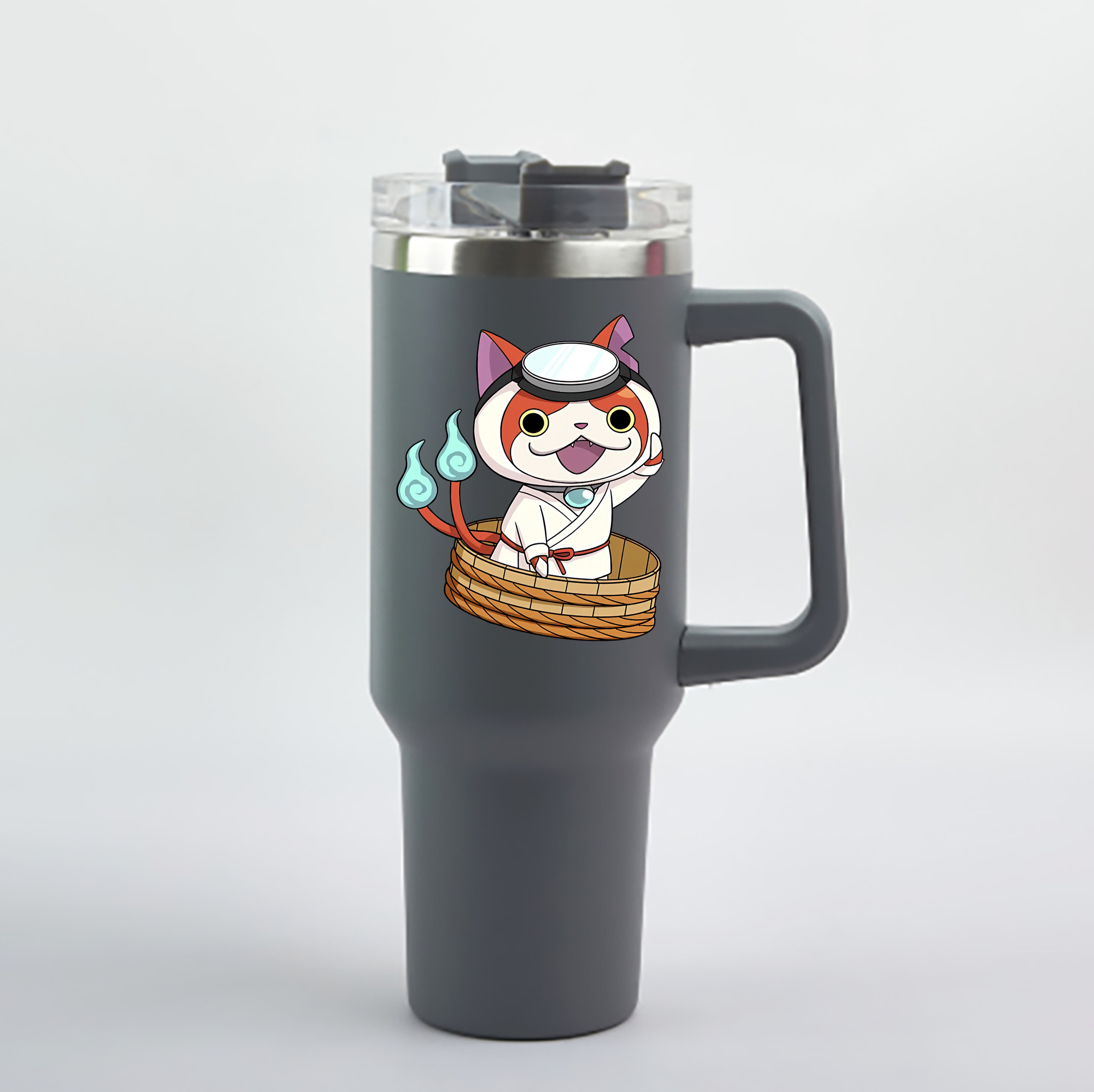 （画像用） 妖怪ウォッチ Yo-kai Watch 1200mL車用タンブラー - クリスタルステッカー（プラスチックストロー付き）