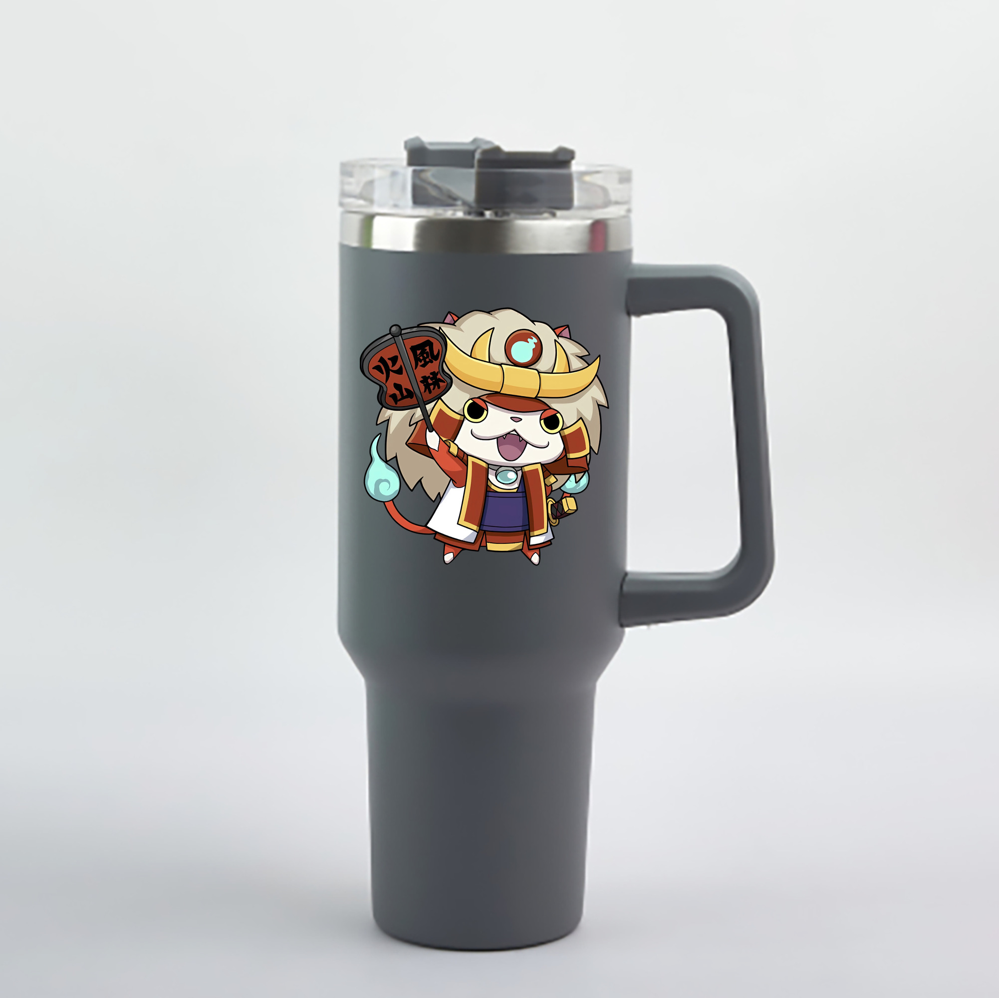 （画像用） 妖怪ウォッチ Yo-kai Watch 1200mL車用タンブラー - クリスタルステッカー（プラスチックストロー付き）