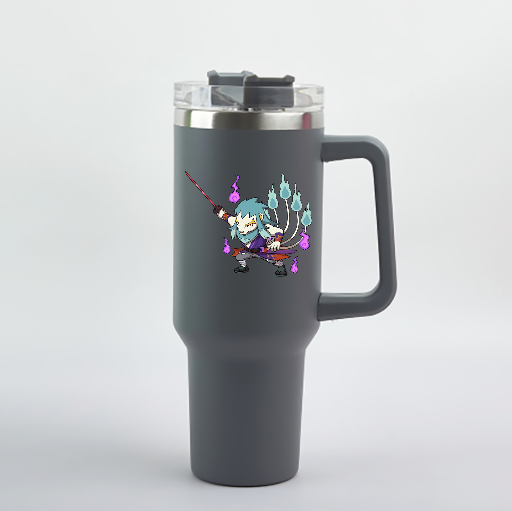 （画像用） 妖怪ウォッチ Yo-kai Watch 1200mL車用タンブラー - クリスタルステッカー（プラスチックストロー付き）