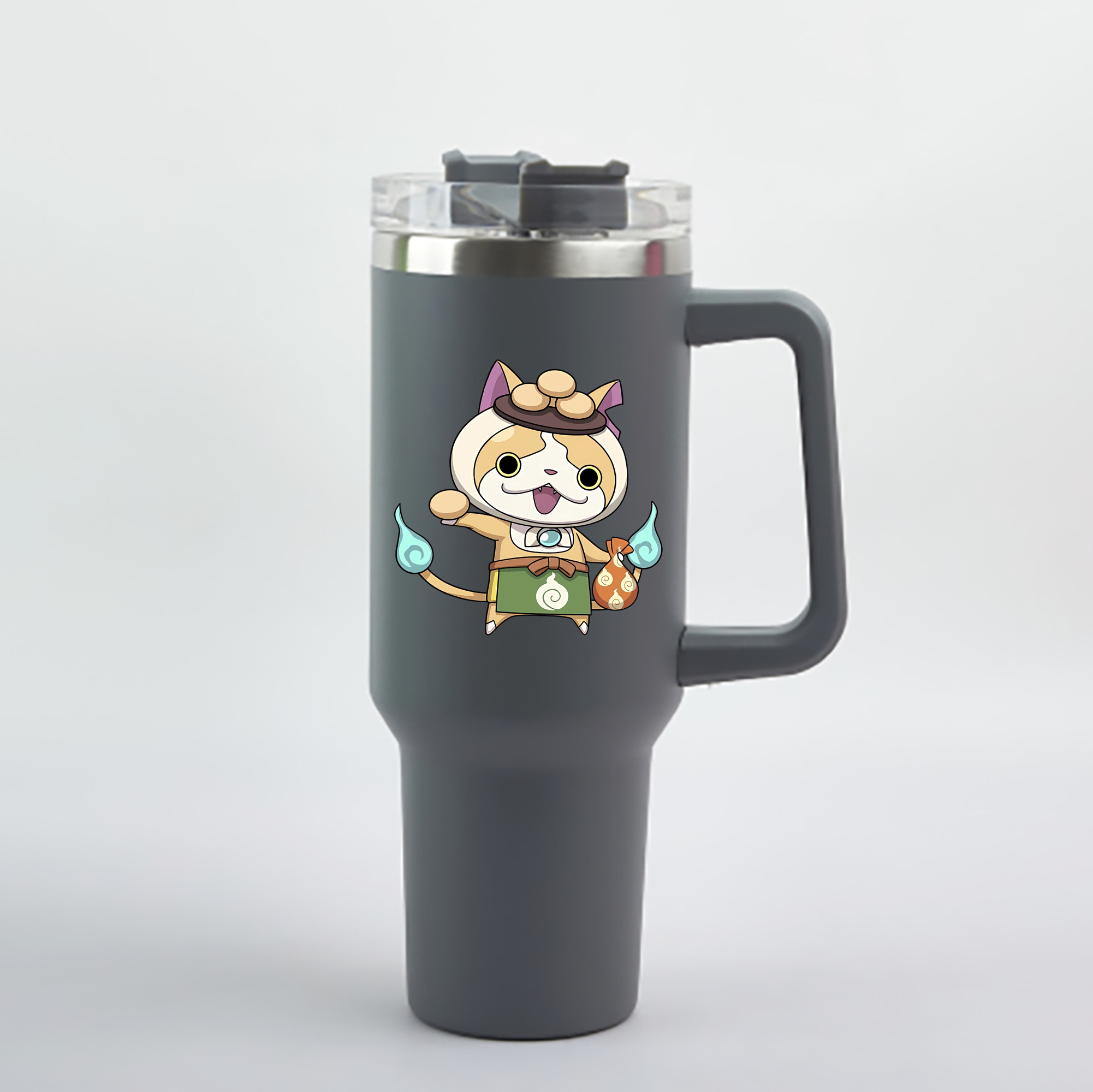 （画像用） 妖怪ウォッチ Yo-kai Watch 1200mL車用タンブラー - クリスタルステッカー（プラスチックストロー付き）