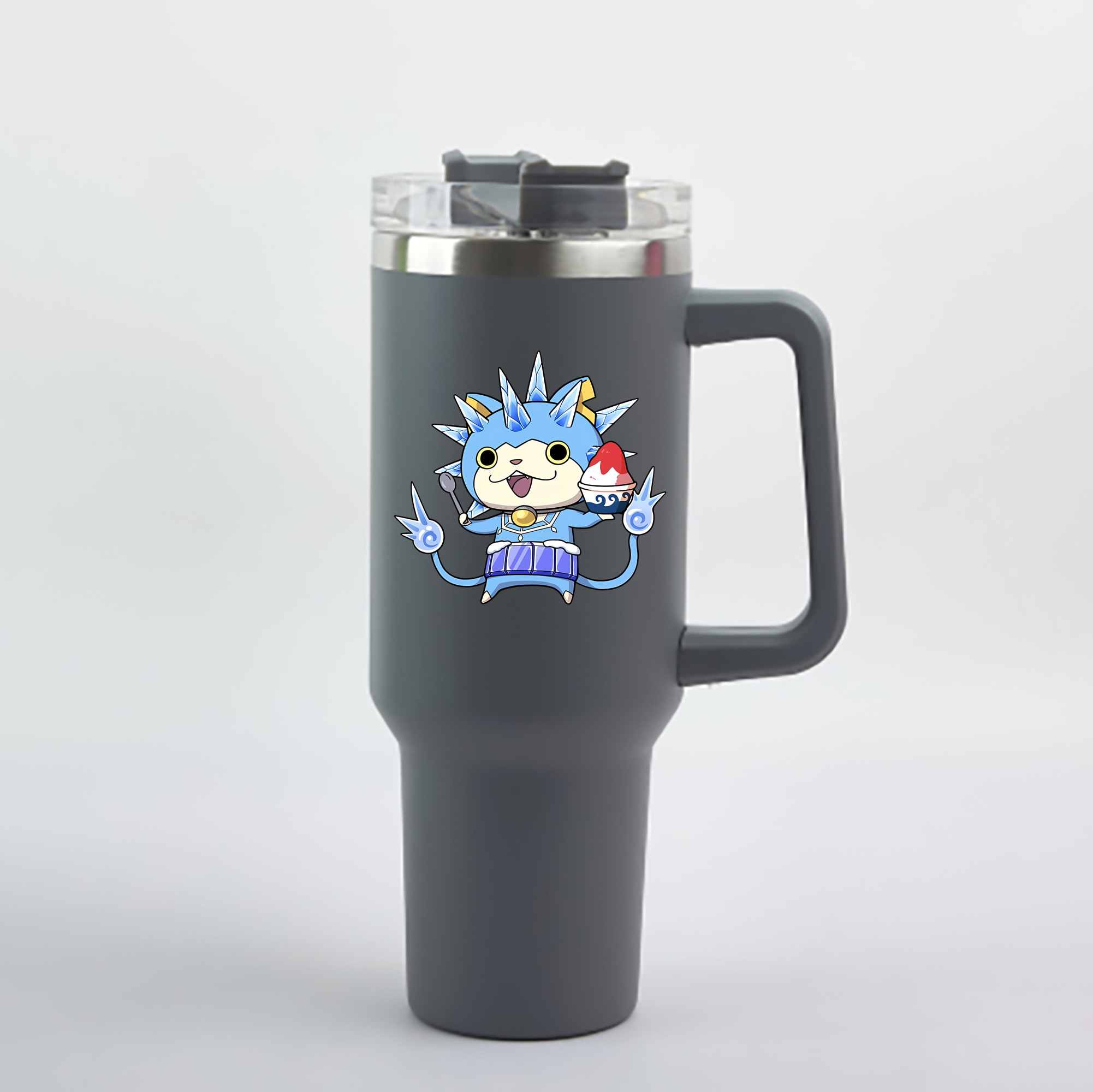 （画像用） 妖怪ウォッチ Yo-kai Watch 1200mL車用タンブラー - クリスタルステッカー（プラスチックストロー付き）