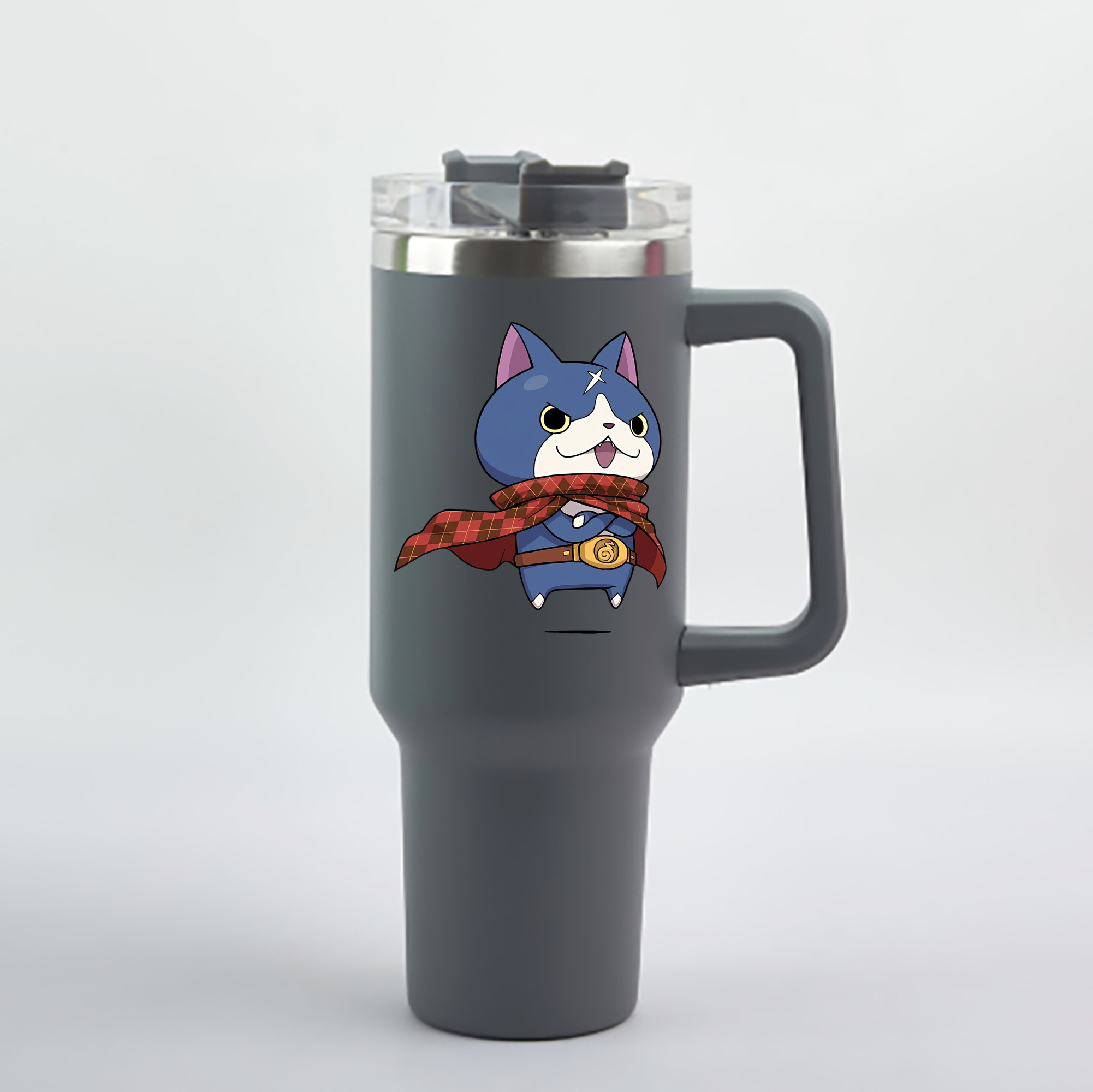 （画像用） 妖怪ウォッチ Yo-kai Watch 1200mL車用タンブラー - クリスタルステッカー（プラスチックストロー付き）