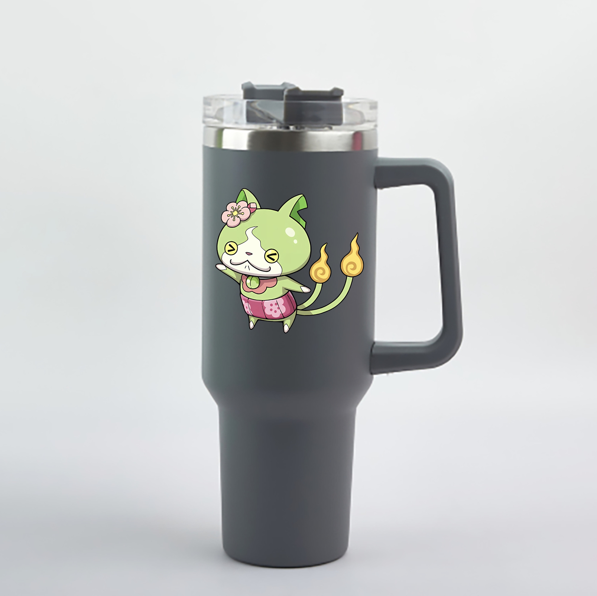 （画像用） 妖怪ウォッチ Yo-kai Watch 1200mL車用タンブラー - クリスタルステッカー（プラスチックストロー付き）