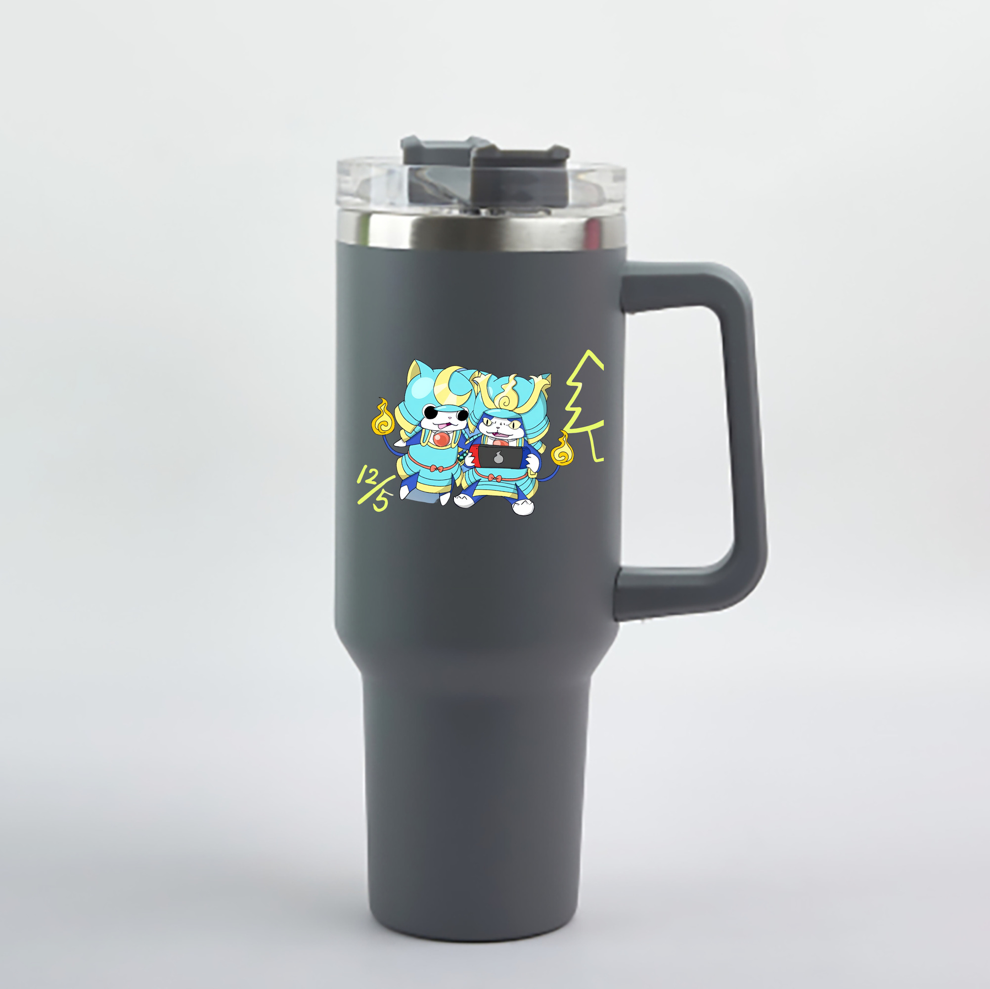 （画像用） 妖怪ウォッチ Yo-kai Watch 1200mL車用タンブラー - クリスタルステッカー（プラスチックストロー付き）