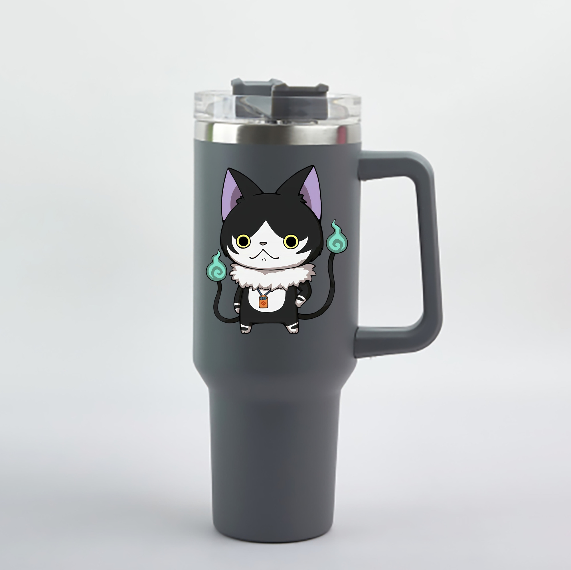 （画像用） 妖怪ウォッチ Yo-kai Watch 1200mL車用タンブラー - クリスタルステッカー（プラスチックストロー付き）