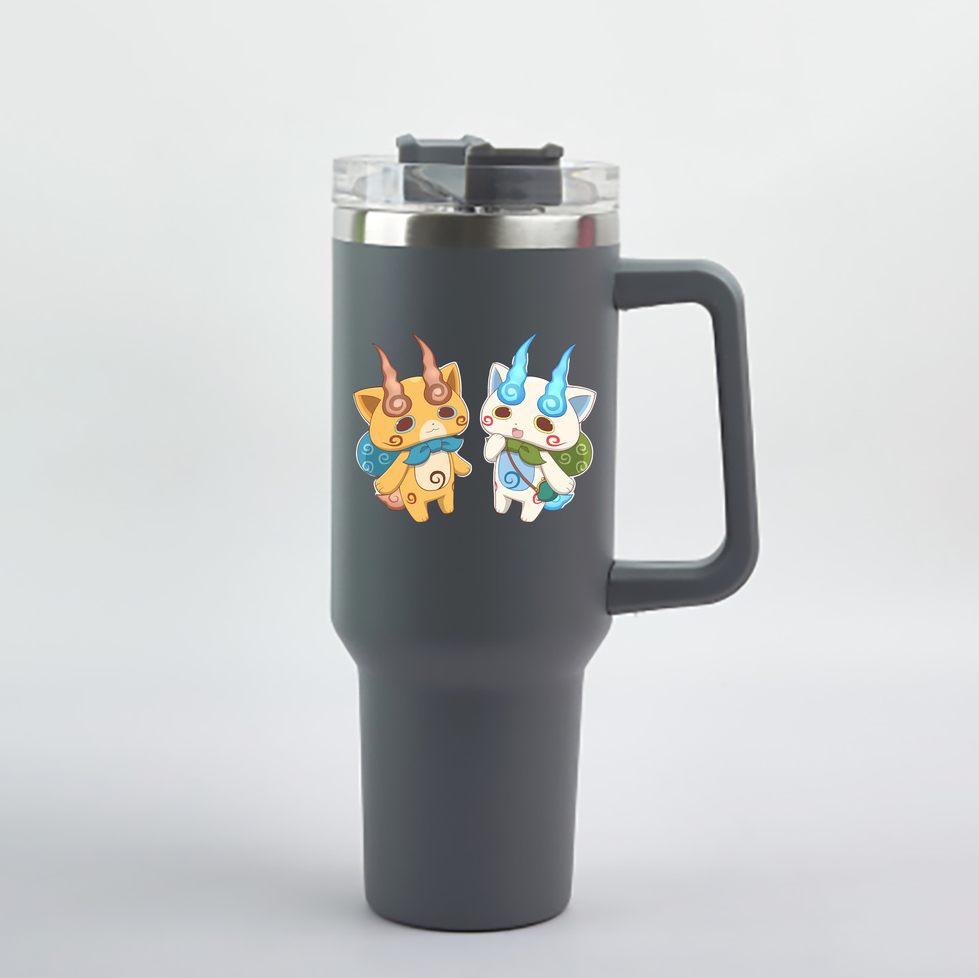 （画像用） 妖怪ウォッチ Yo-kai Watch 1200mL車用タンブラー - クリスタルステッカー（プラスチックストロー付き）