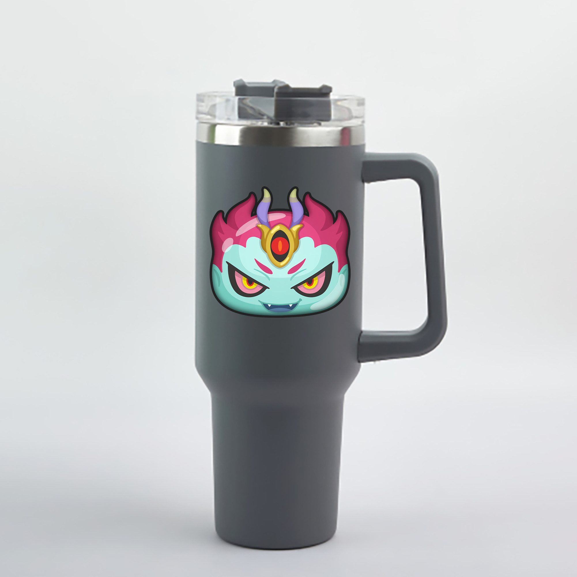 （画像用） 妖怪ウォッチ Yo-kai Watch 1200mL車用タンブラー - クリスタルステッカー（プラスチックストロー付き）